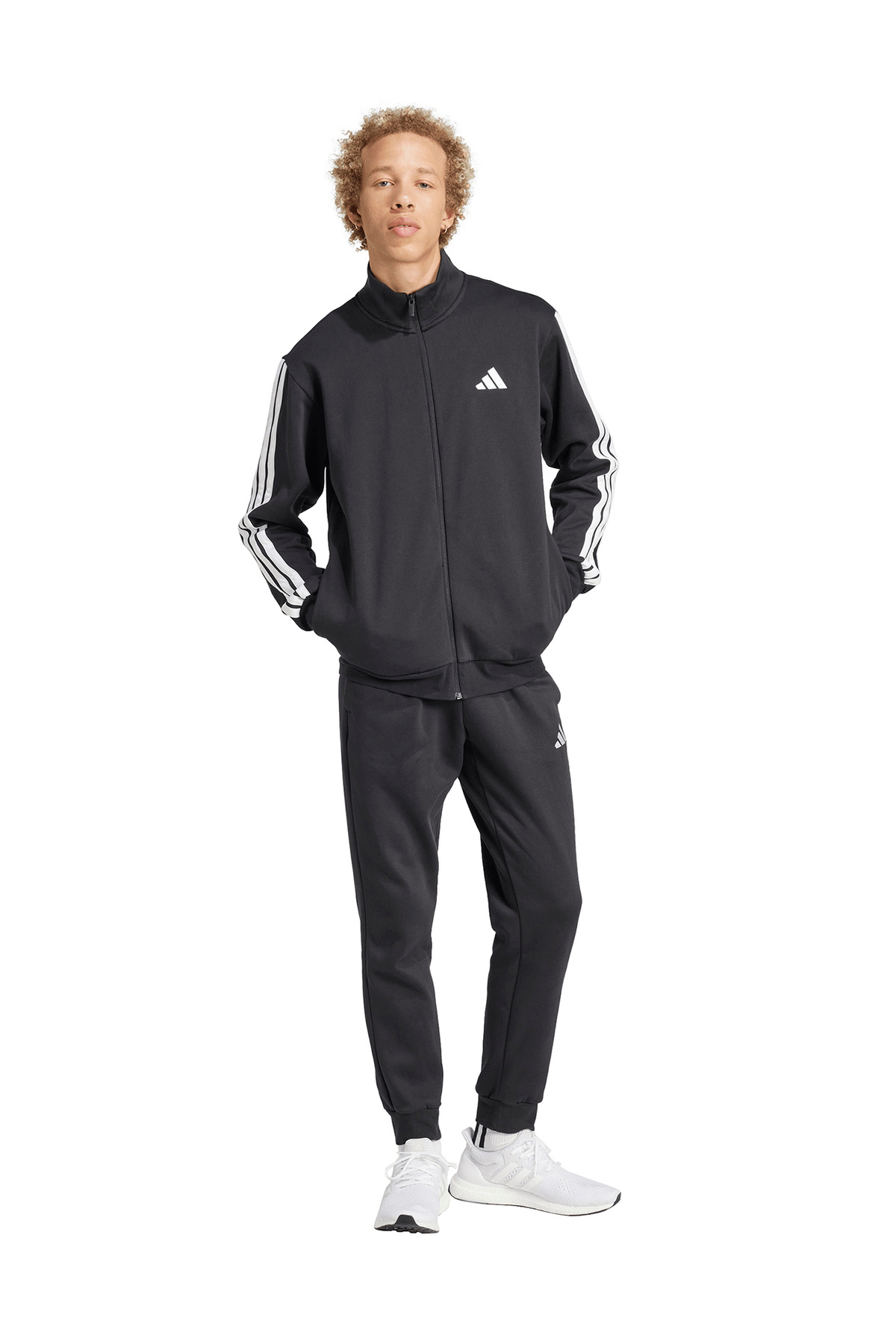 آدیداس کاپشن زیپ‌دار مردانه ساده مشکی معمولی JI8878 M 3S FL TT TS