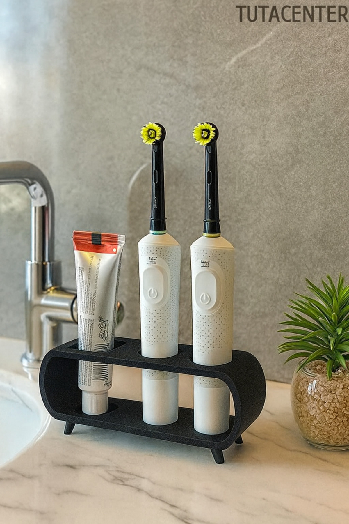TUTACENTER Modern Ayaklı Şarjlı Ve Pilli Diş Fırçalık Tutucu Stand (Tüm Modellere Uyumlu)