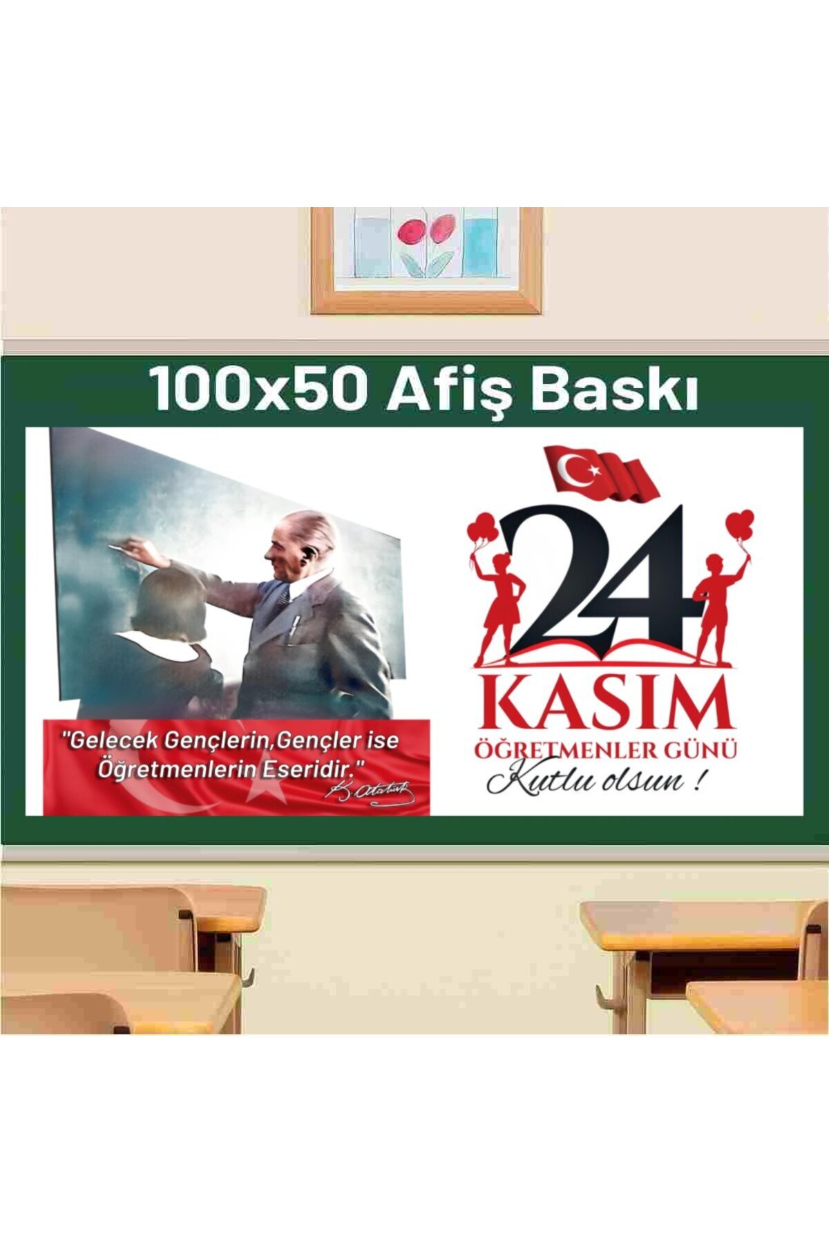 Göktuğ Hediyelik 24 Kasım Öğretmenler Günü, Sınıf Branda Afiş | Kaliteli Dijital Baskı