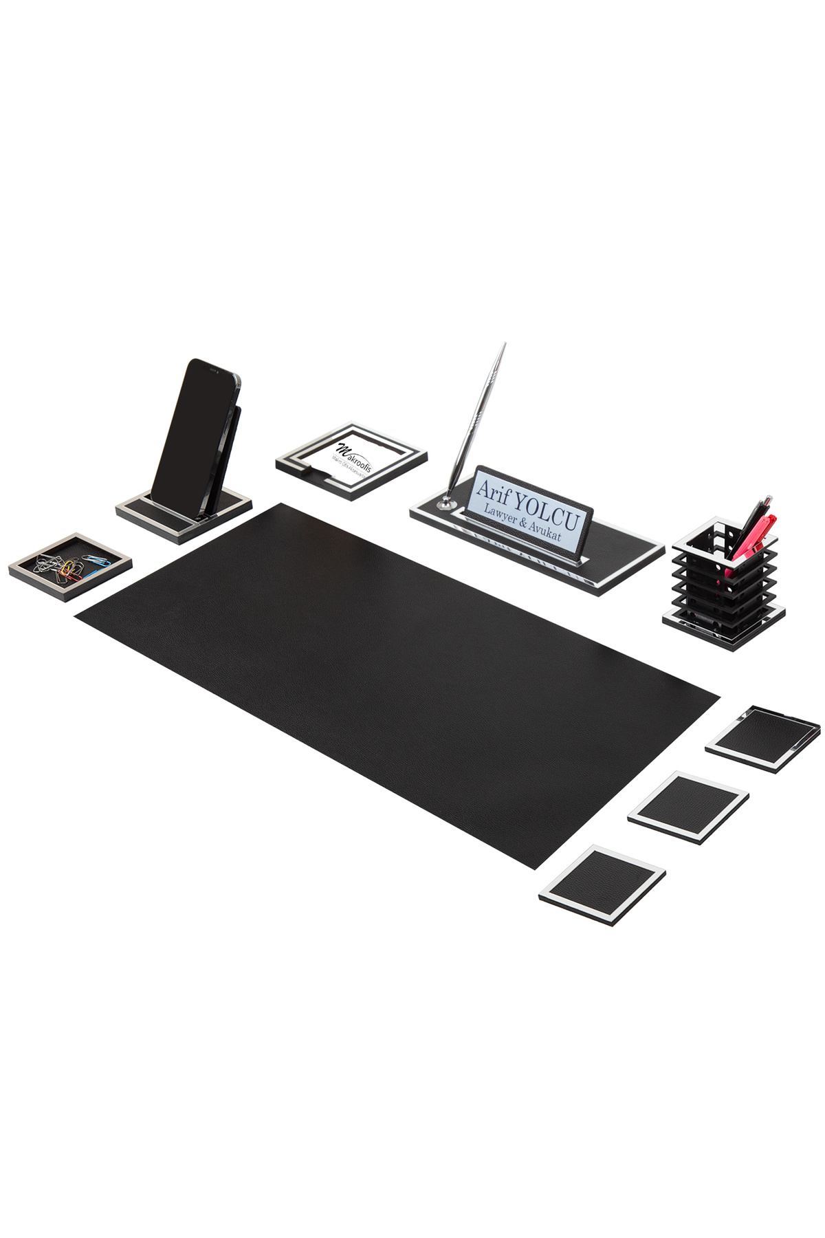 Makroofis Asel Sümen Takımı 9 Parça Siyah