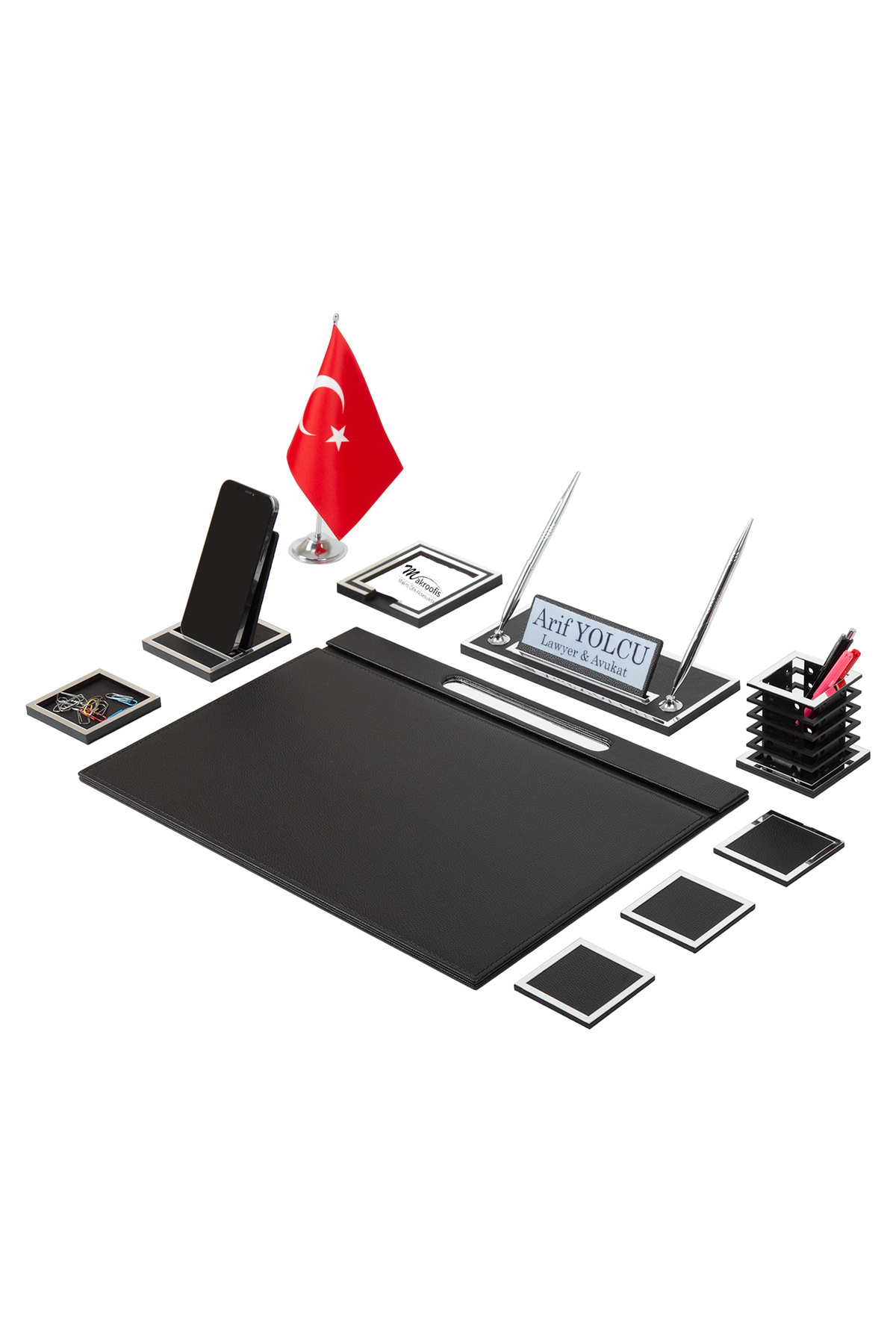 Makroofis Lina Sümen Takımı 11 Parça Siyah Full Set