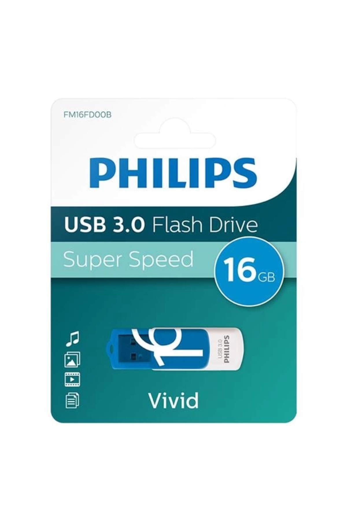Philips Vivid Serisi 16GB USB 3.0 Super Speed Flash Bellek (FM16FD00B/00)