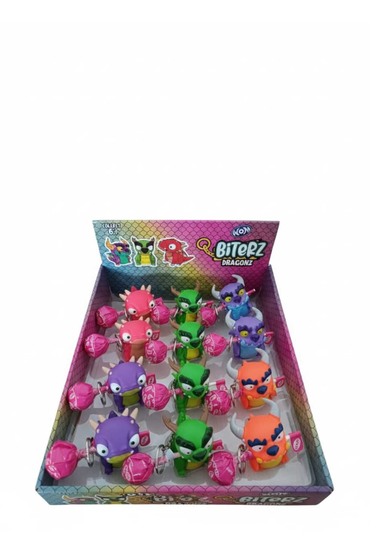 wom Flipperz Biterz DOGZ - DRAGONZ - CATZ Lolipop Şeker ve Figür