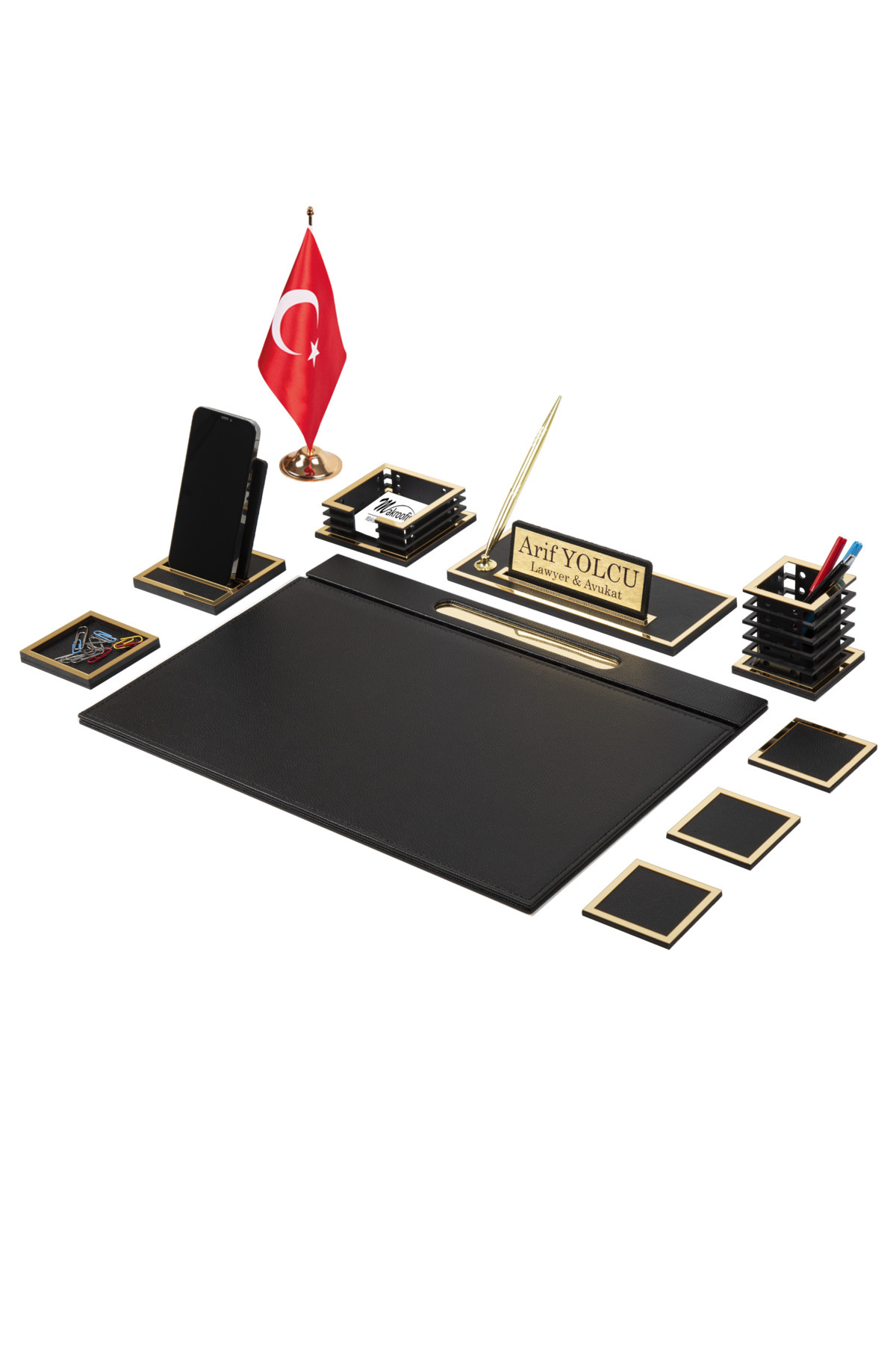 Makroofis Deri Sümen Takımı 10 Parça Siyah Full Set