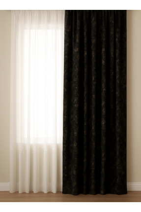 Becenhouse Tek Kanat kadife Blackout Fon Perde Işık Geçirmez Siyah Gold Pilesiz