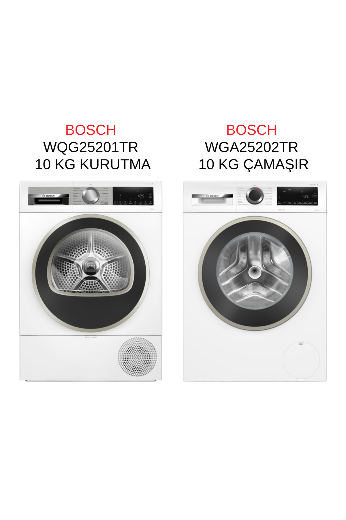Bosch WQG25201TR - WGA25202TR 10 KG KURUTMA VE 10 KG ÇAMAŞIR MAKİNESİ 2
