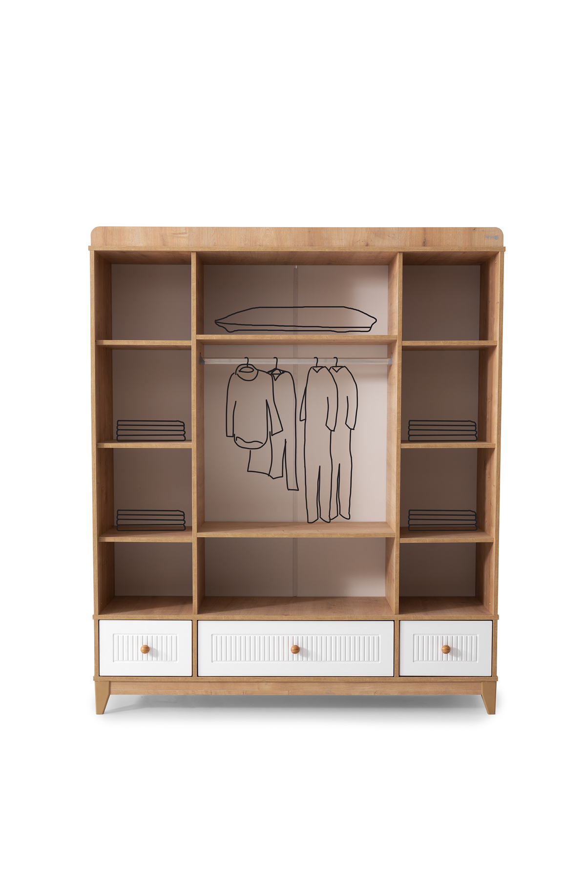 Cozibo Mosso 4 Kapılı Dolap, Bebek ve Genç Odası Dolap fotoğrafı 3 (önizleme)