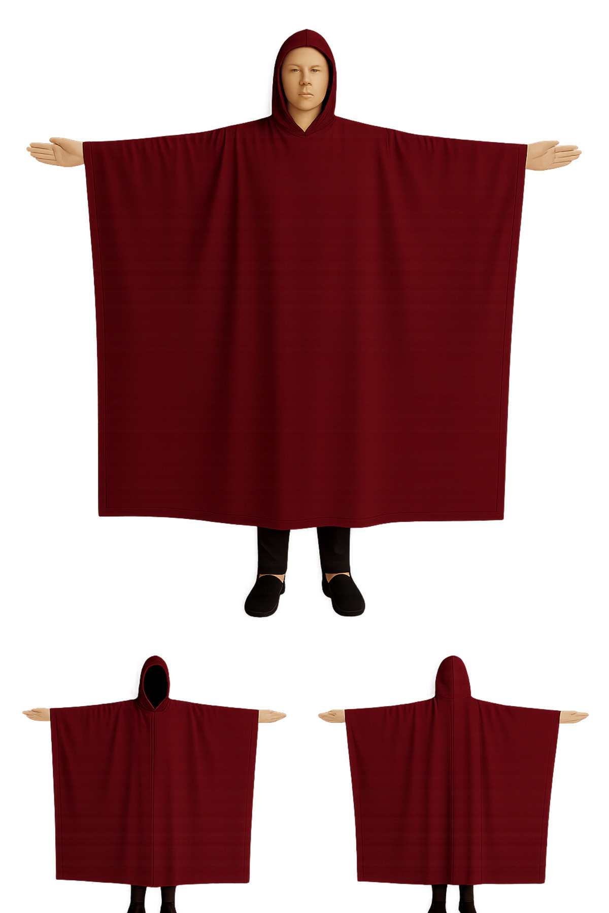 Ghosty Wear Ghosty Giyilebilir Hoodie Battaniye Bordo