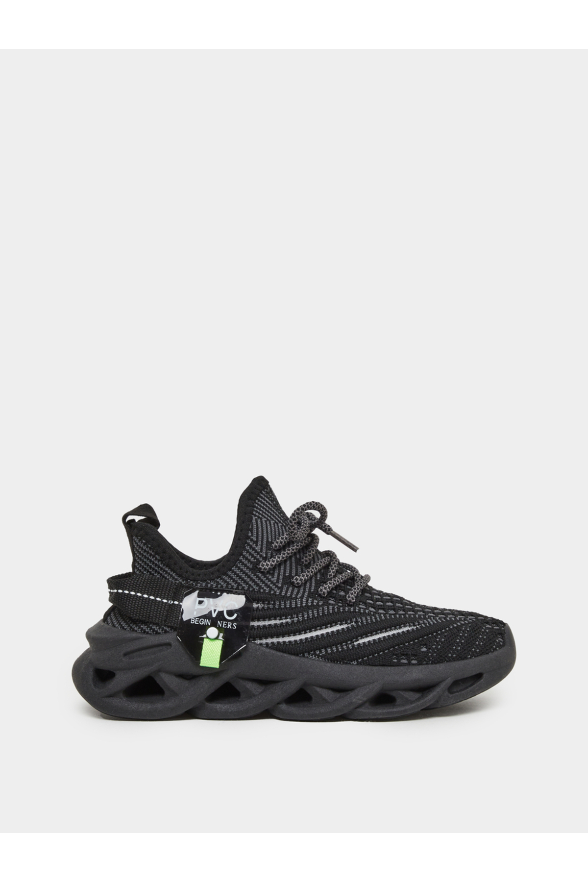 Take Two By Styli Boys Black Mesh Upper Lace Up Sport Sneakers