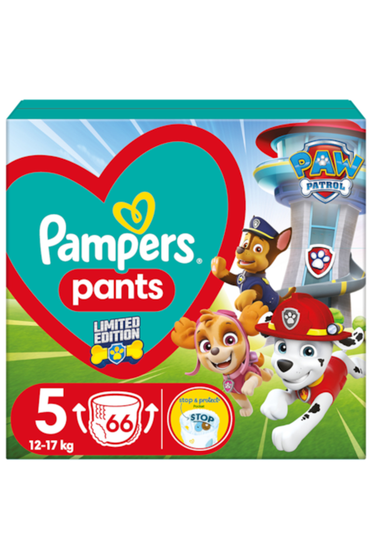 Pampers Nohavičky Active Baby Paw Patrol Edition veľkosť 5 (11-17 kg), 66 ks