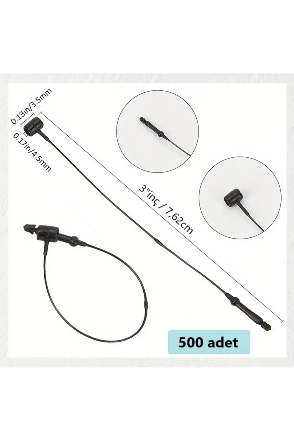 JokeyAmbalaj El Geçmeli SİYAH Kılçık 3"inç / 7,62cm (1pk-500 Adet)