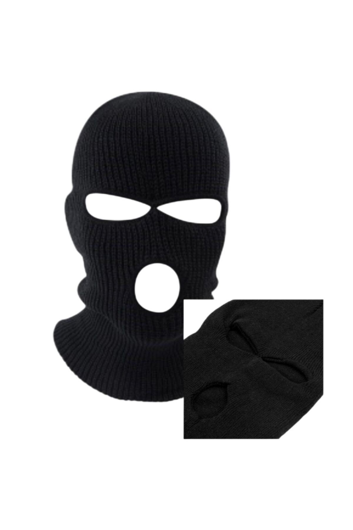 AXE SPORTSWEAR Unisex Kışlık Siyah 3 Gözlü Bere Olabilen Kar Maskesi Bere Kask Motorcu Kayak Balaclava