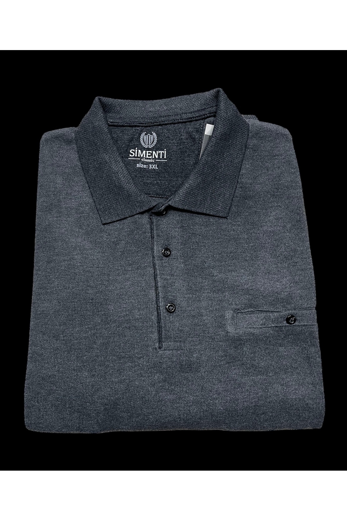 BÜYÜK BEDEN,TÜYLENMEYEN (3XL-4XL-5XL-6XL) ,PAMUKLU ,POLO YAKALI, CEPLİ, BABA KAZAĞI. — خاکستری griselanik — تصویر 4 از 4