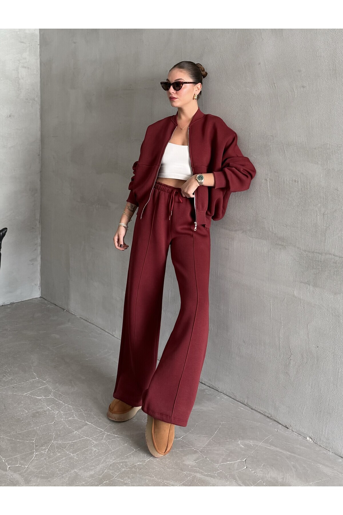 Laluvia Bordo Nora Dres - 8001