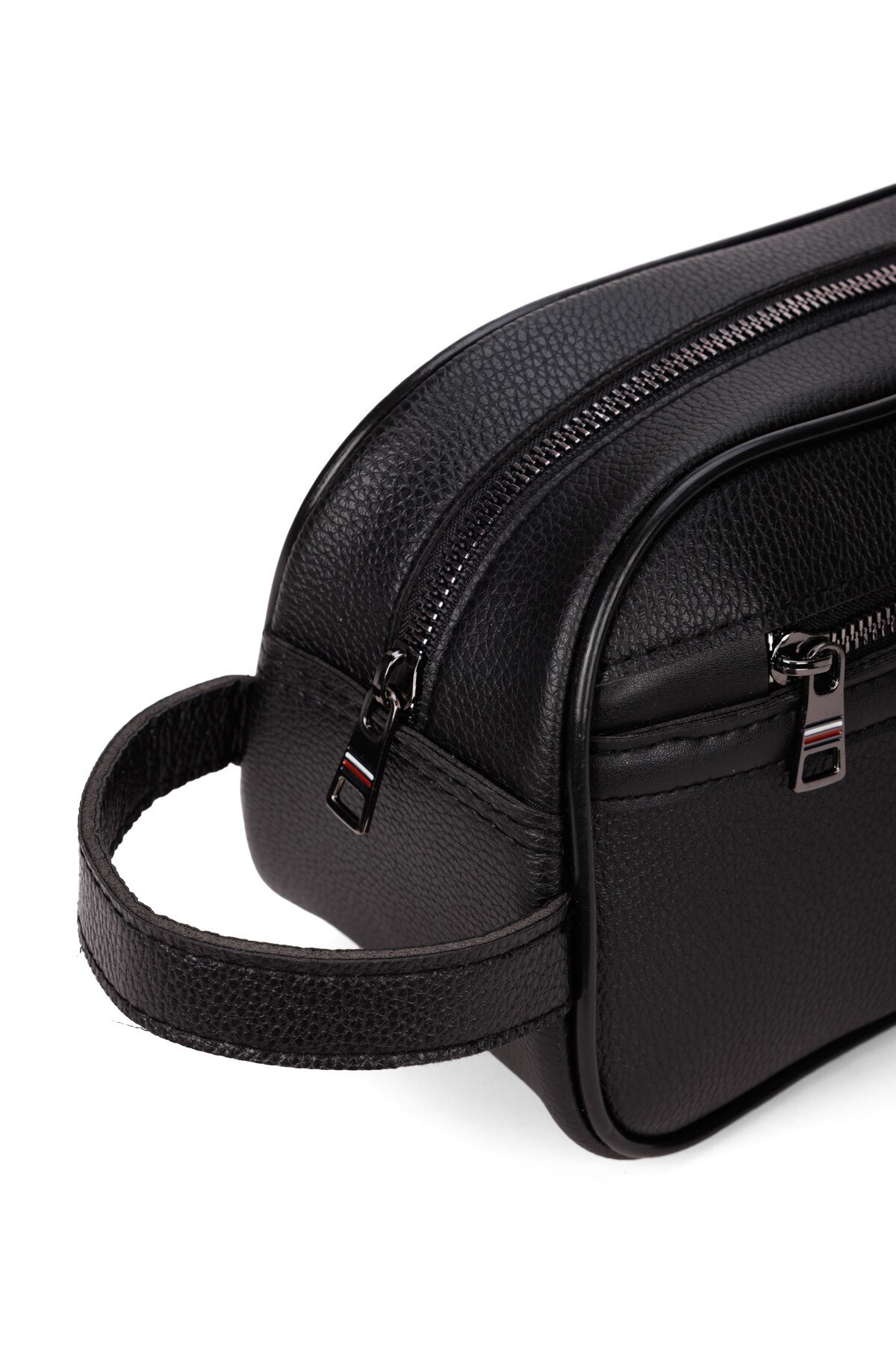 Newish Polo Erkek Deri Portföy Clutch Traş Kozmetik Bakım Ve Günlük El Çantası Siyah görsel 3