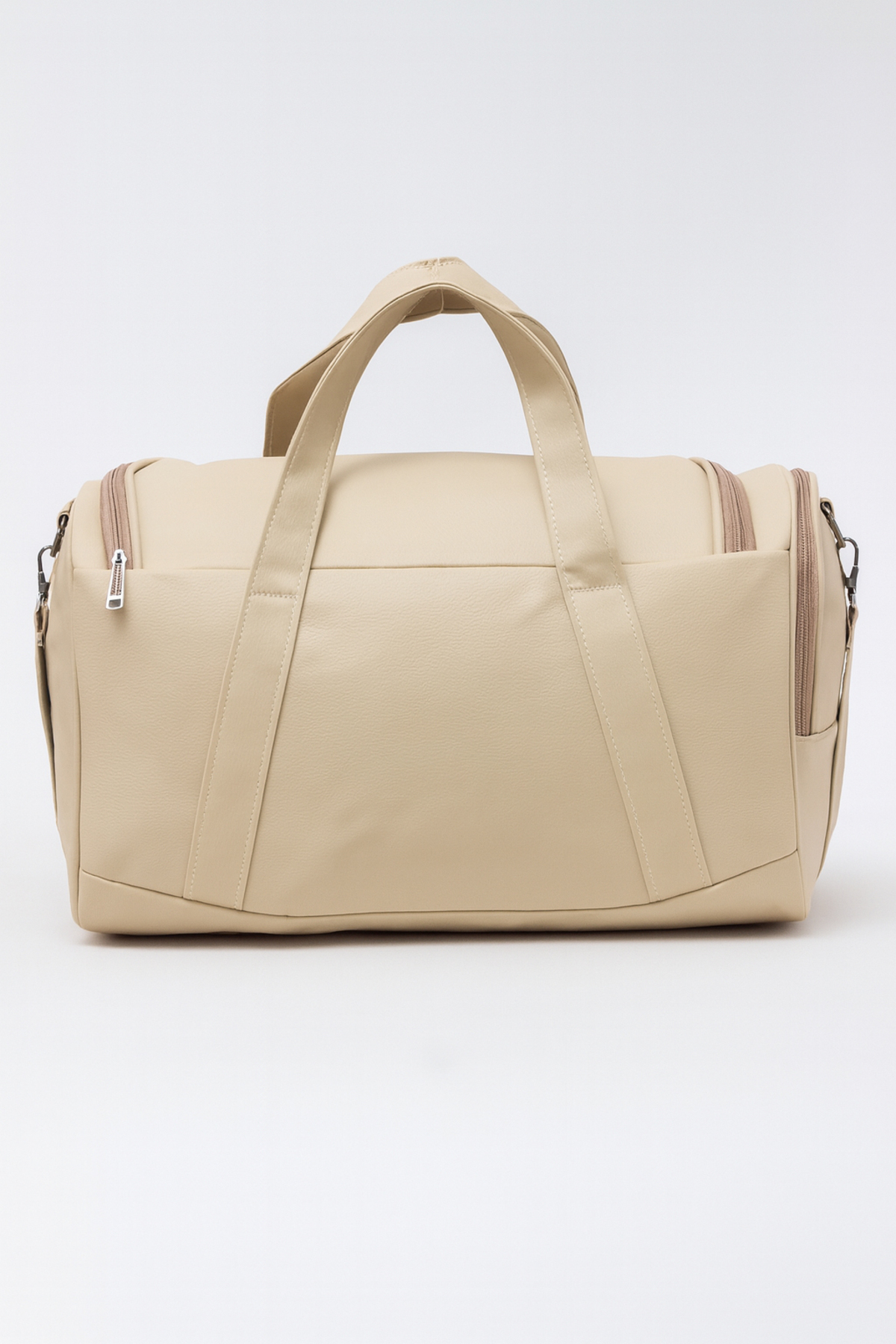 KAFF  Bej Suni Deri Yan Ayakkabı Bölmeli Unisex Geniş Hacimli Seyahat Spor Fitness Spor Çantası - 00124 - Görsel 6