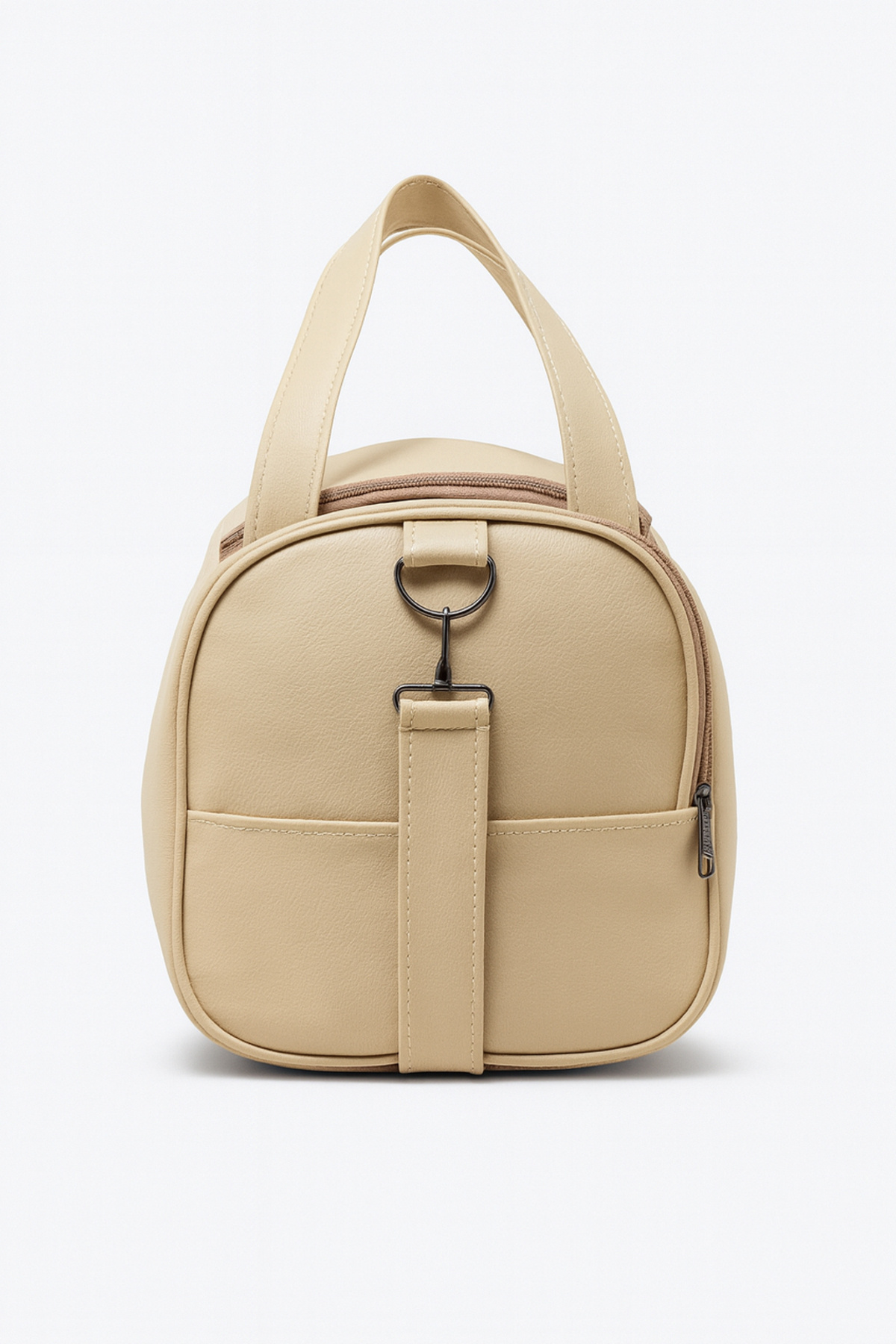 KAFF  Bej Suni Deri Yan Ayakkabı Bölmeli Unisex Geniş Hacimli Seyahat Spor Fitness Spor Çantası - 00124 - Görsel 5