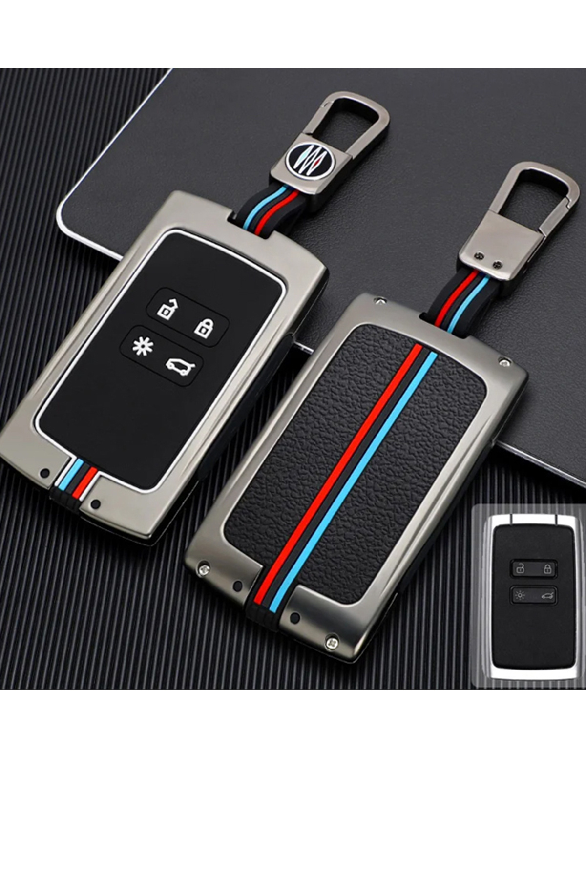 MeyZone Premium Metal Renault Megane 4 Kadjar Talisman Clio 5 Dacia Duster Kart Anahtar Kılıfı