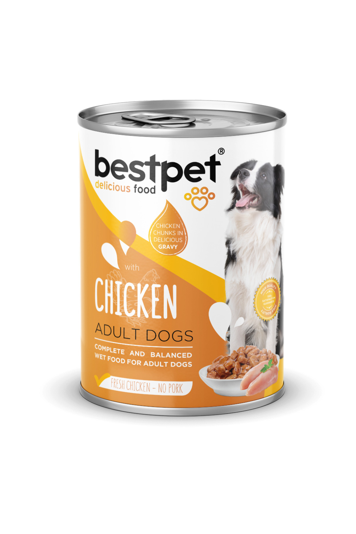Bestpet YZLAL 400 gr X 12 ADET Yetişkin Köpekler İçin, Taze Tavuk Parça Etli Ve Soslu (213819) Ya