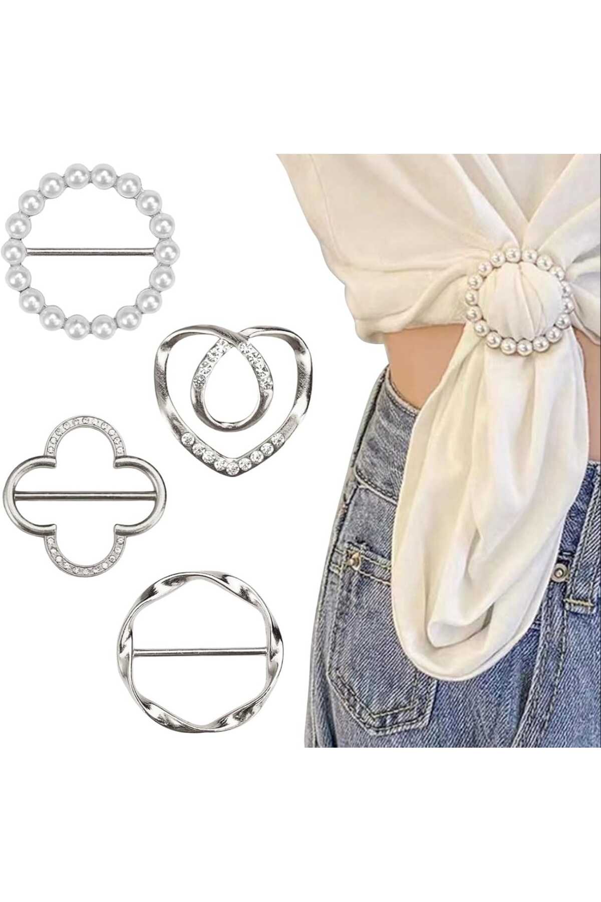 Bacoss ŞAL EŞARP FULAR TOKASI-KLİPSİ 4 LÜ SET (BC-1244)