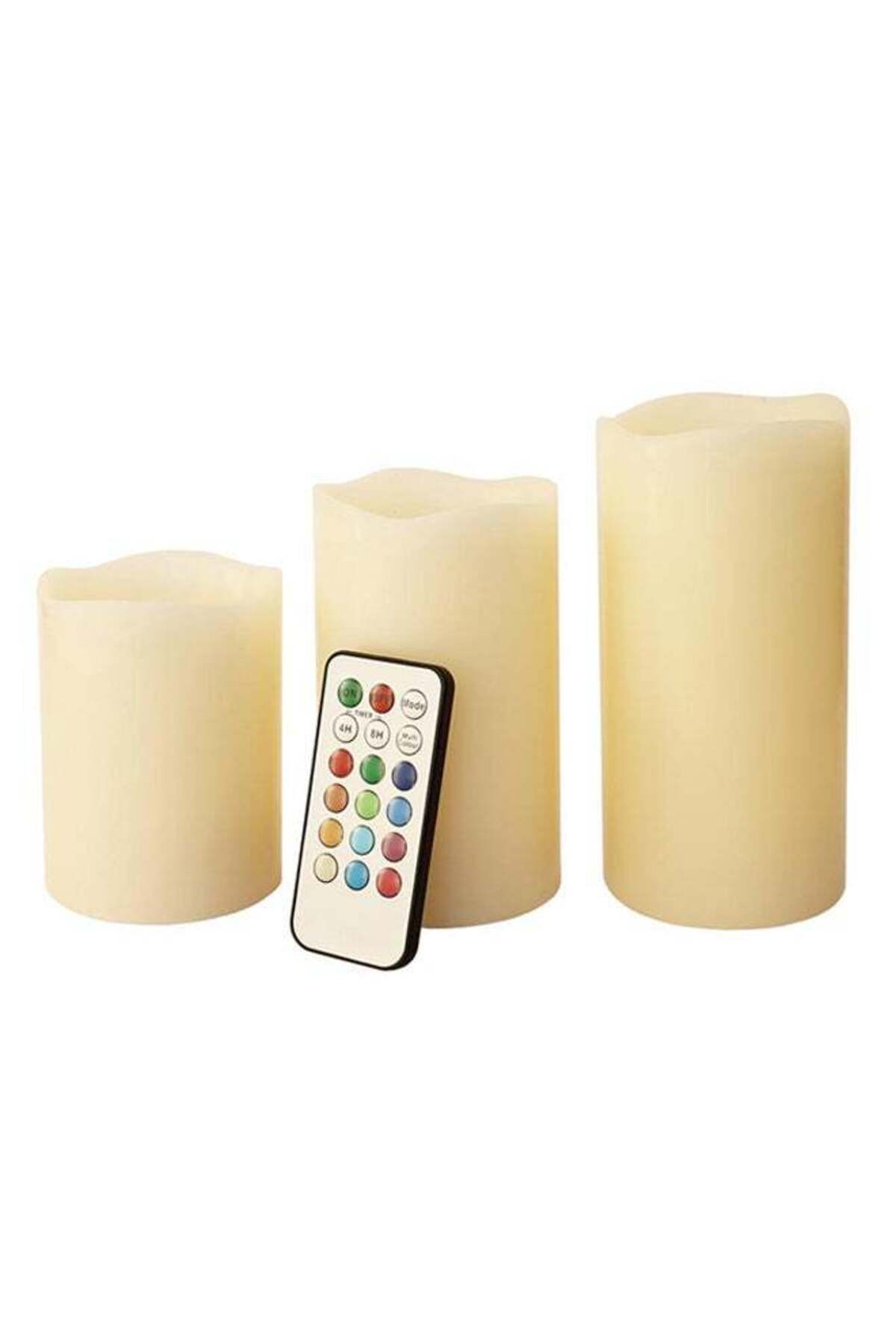 The comprehensive house مجموعة شموع بدون لهب متعددة الألوان مع جهاز تحكم عن ب...
