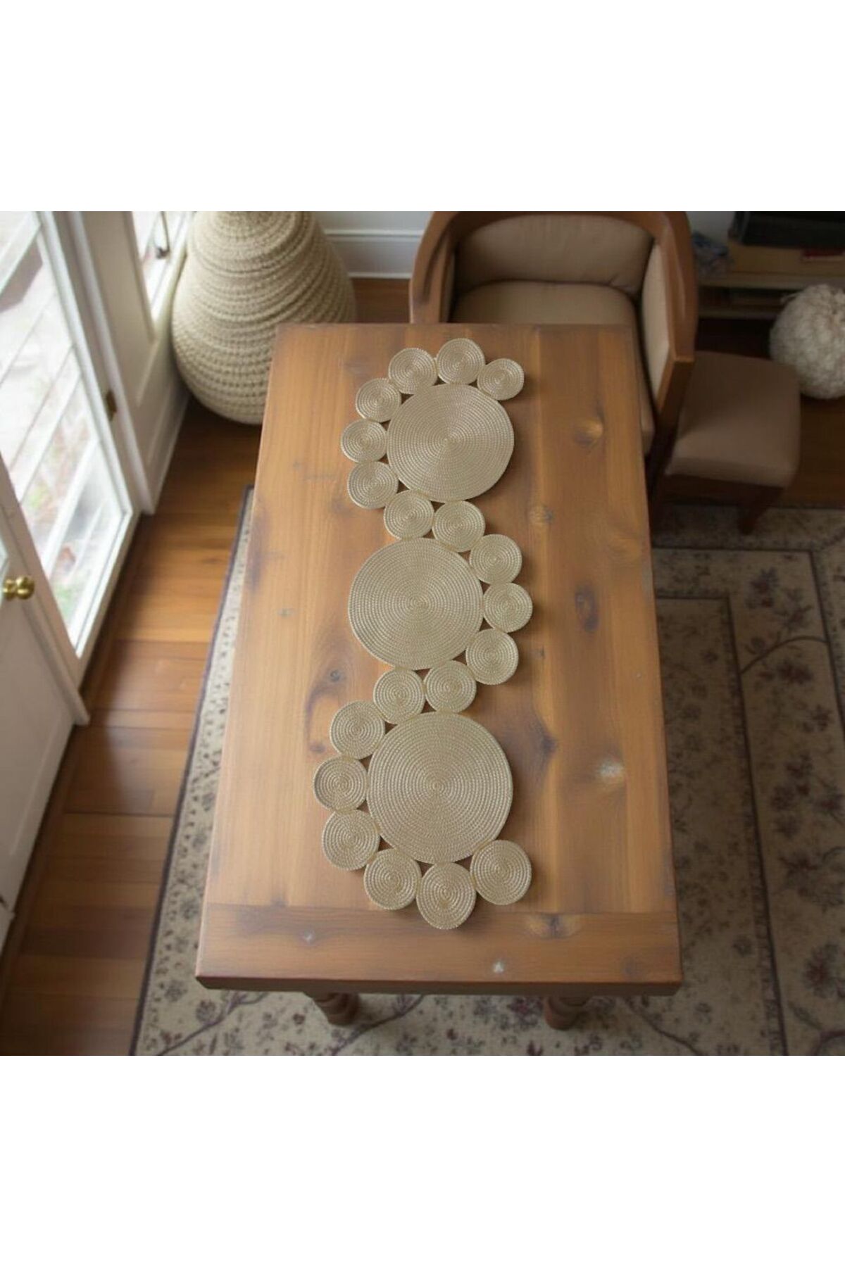 Jute, Wicker, Decorative Tablecloth, Runner, American Service, Coffee Table Cover