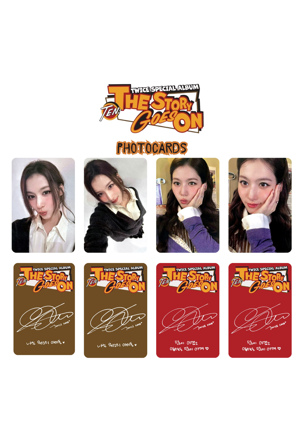 Kpop Dünyasi TWICE Sana '' TEN : The Story Goes On '' Photocards Set ...