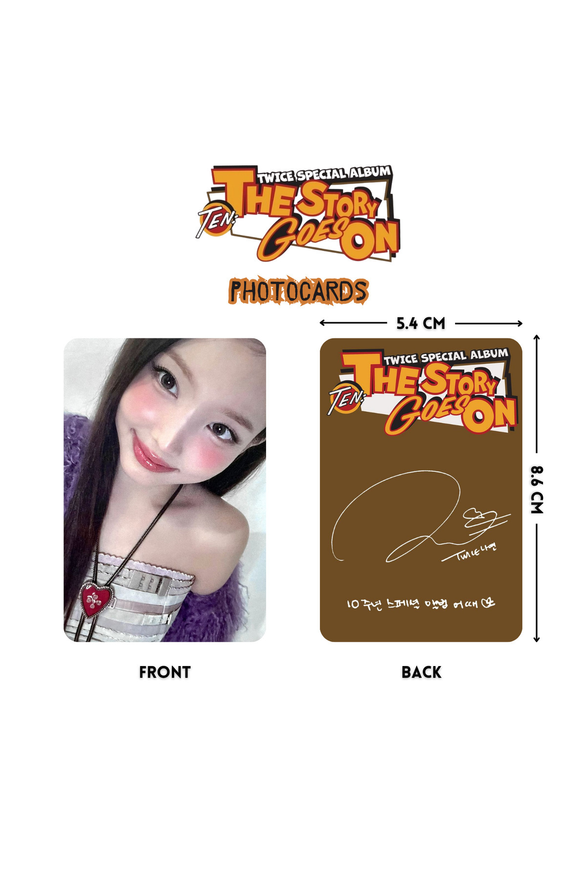 Kpop Dünyasi TWICE Nayeon '' TEN : The Story Goes On '' Photocards