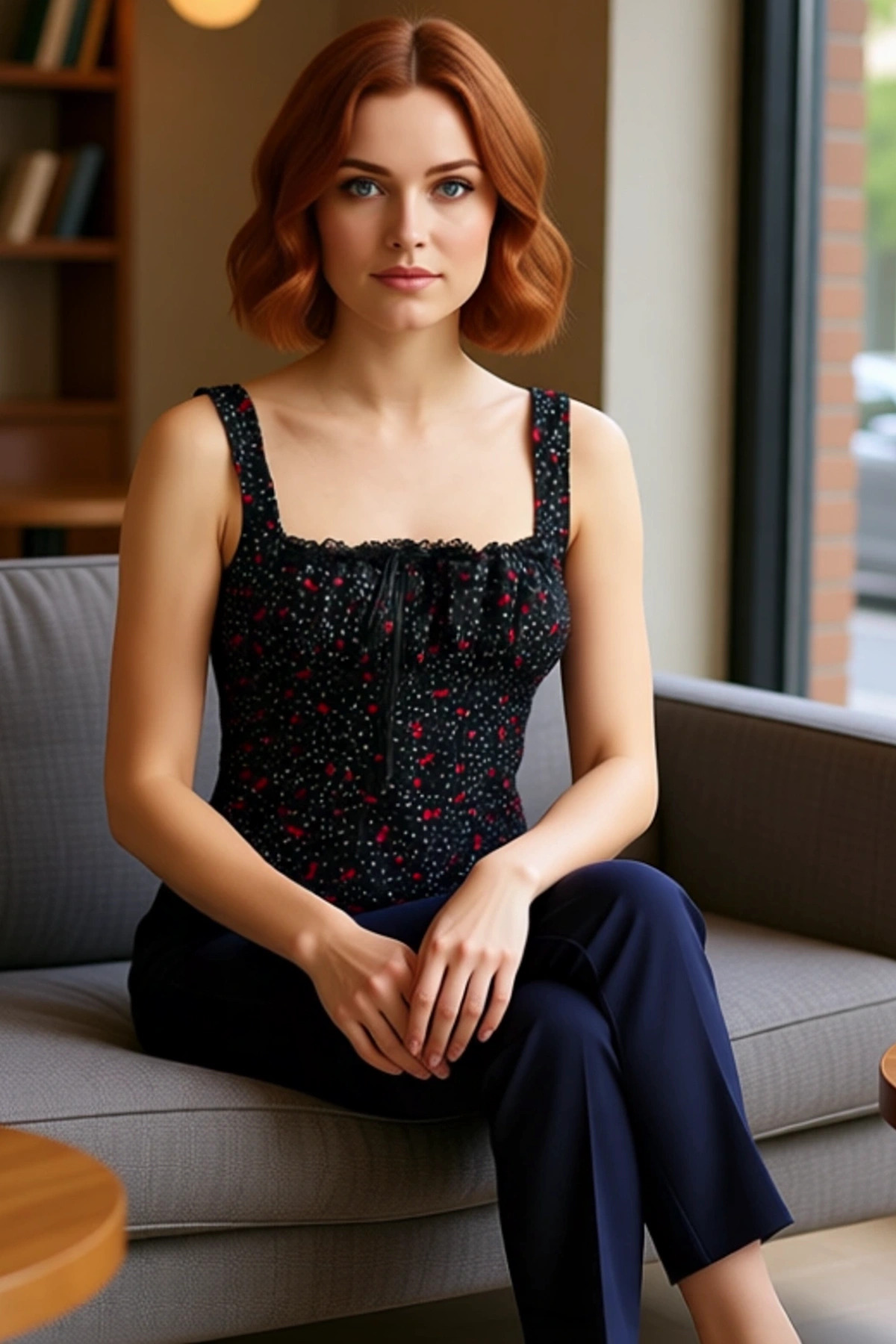 Yazlık Desenli Fitted Crop Bluz Viskoz Dokuma Özenle Seçilmiş Uzun Ömürlü Özel Tasarım