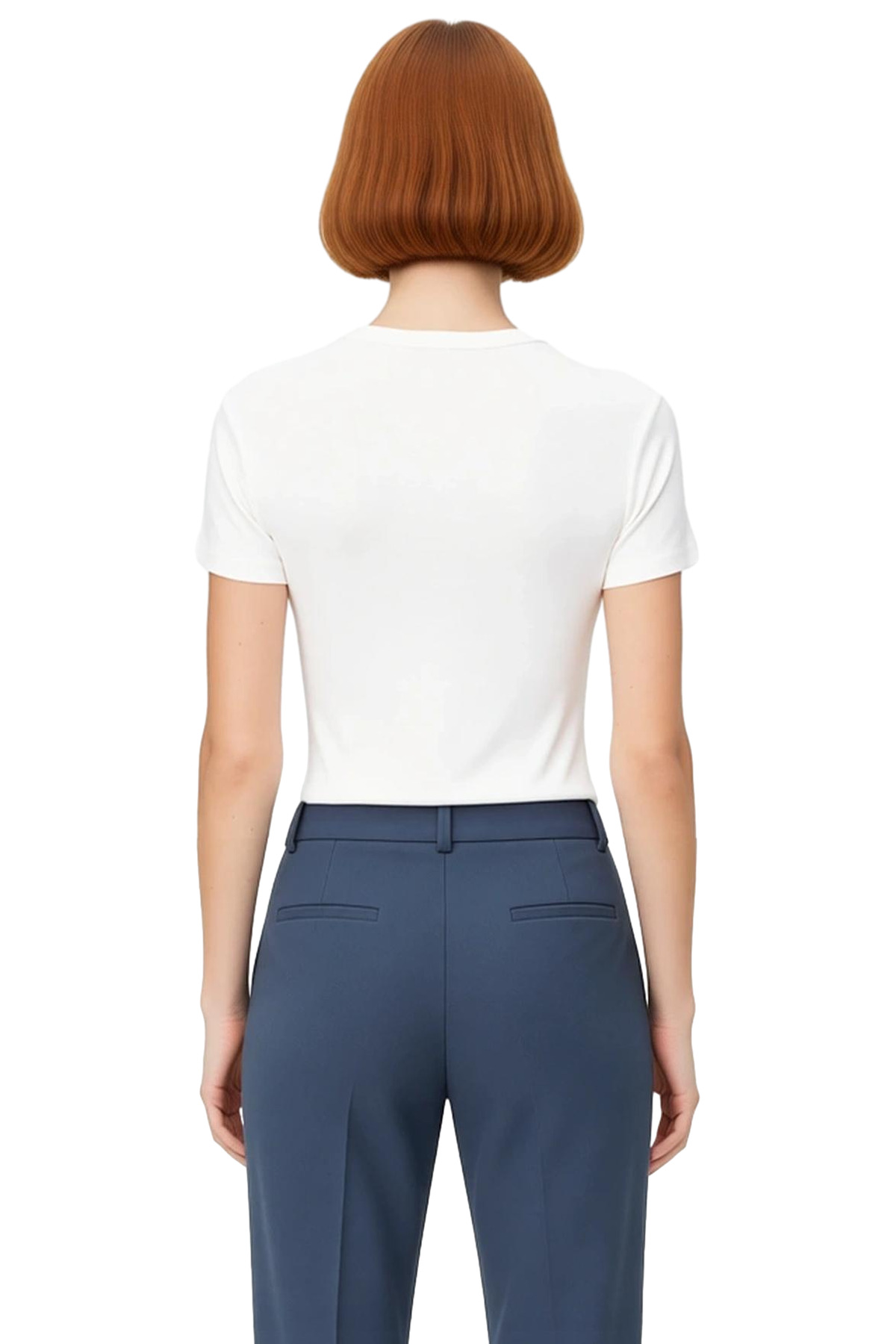 Viskon Ribana Bisiklet Yaka Fitted Bluz Günlük Kombinler İçin Rahat Kullanım Modern Stil