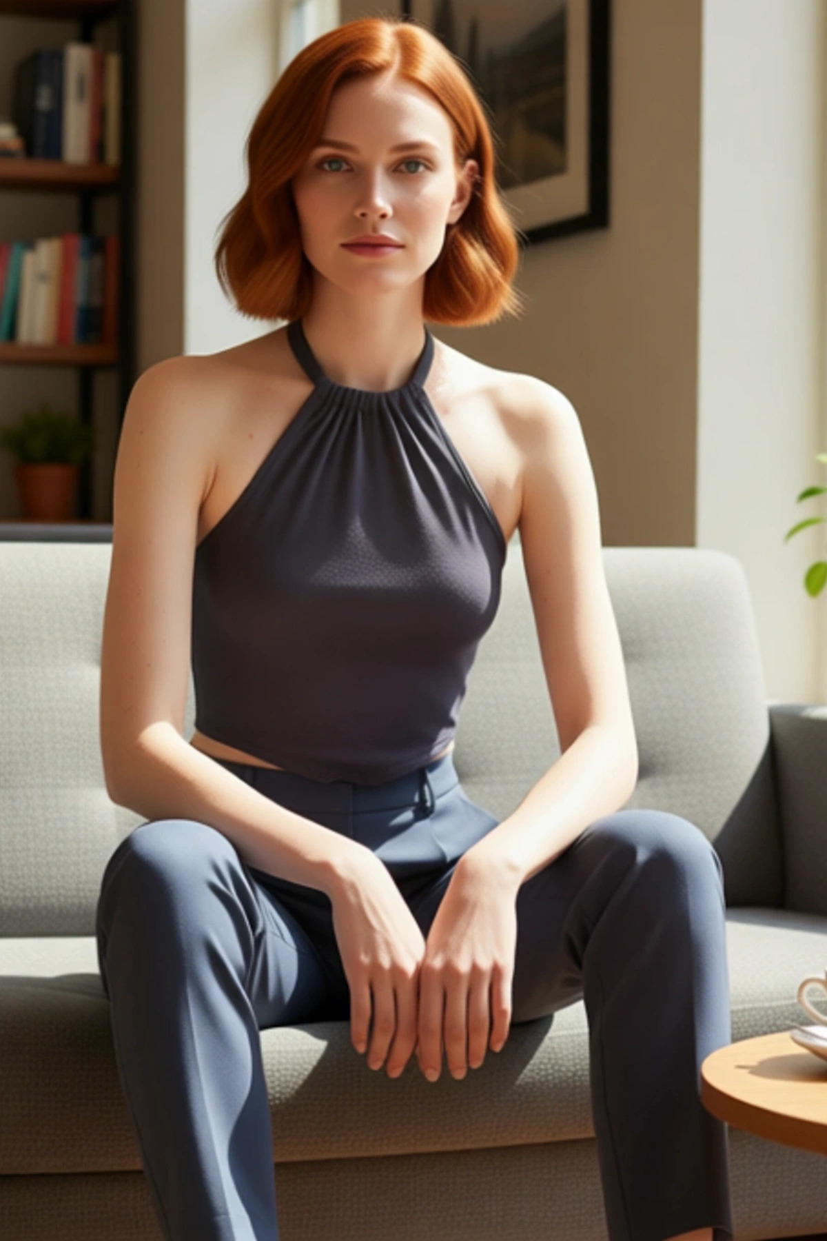 Halter Yaka Fitted Vücut Oturan Viskoz Bluz Yazlık Günlük Trend Tasarım Premium Kalite