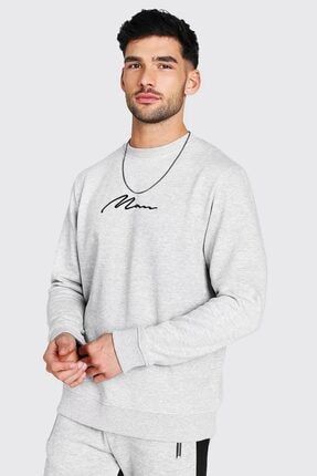 Gri Oversize Erkek Sweat westkombin-man