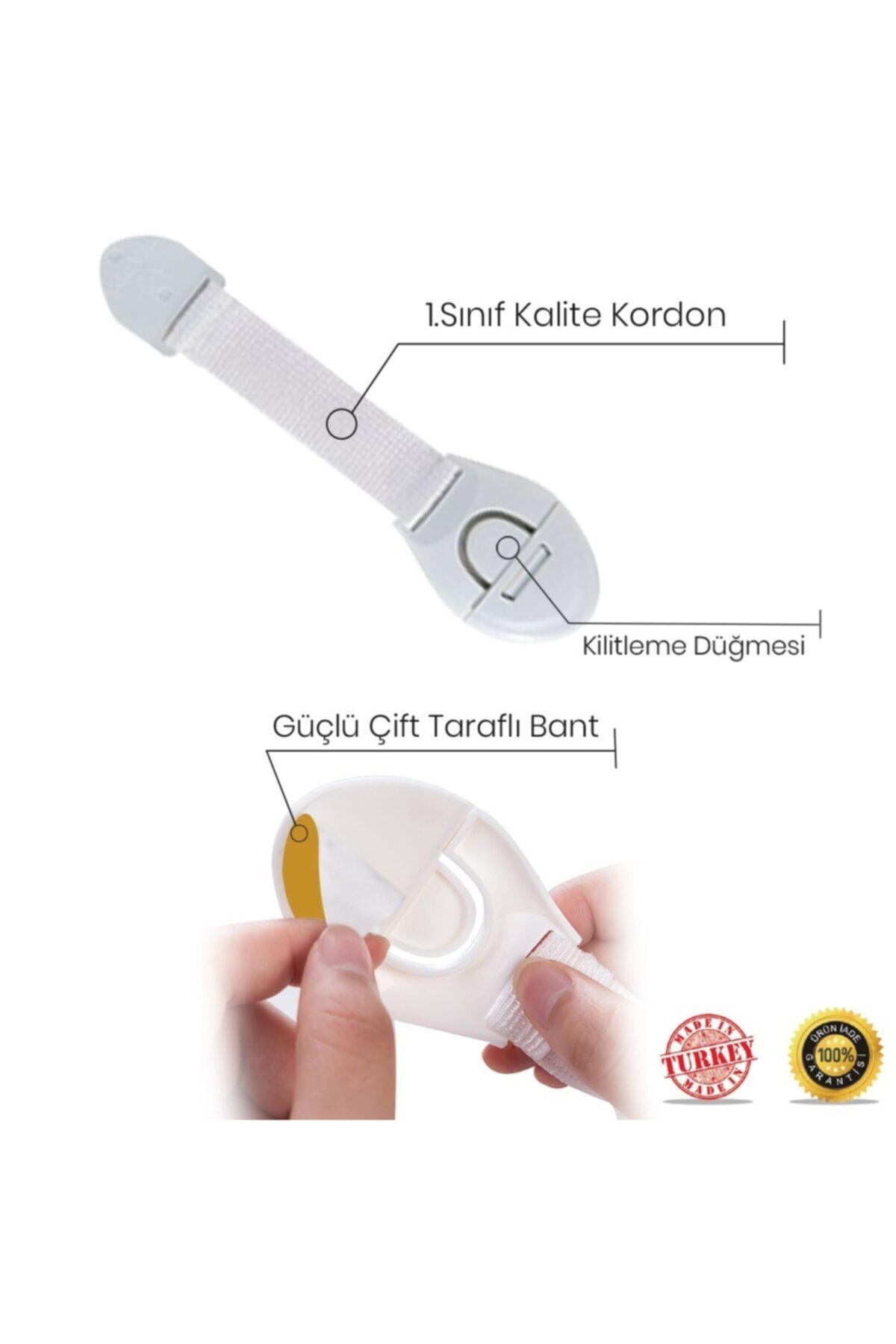 İdeal Baby Çocuk Çekmece Kilidi Ve Dolap Kilidi Bebek Güvenlik Koruma Kilidi Koruyucu Kilit 10 Adet fotoğrafı 2 (önizleme)