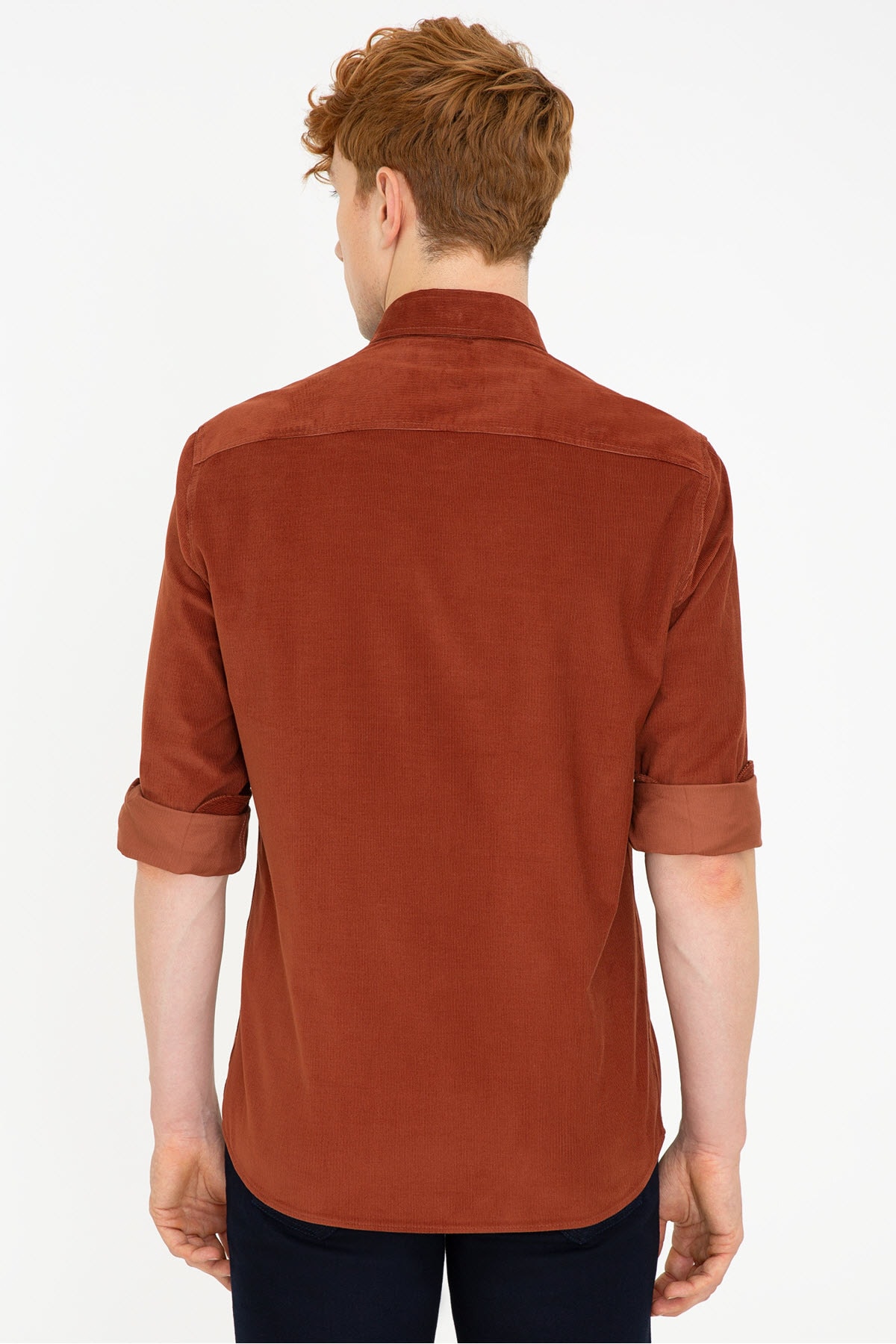 پیراهن مردانه نارنجی یو اس پولو | G081SZ004.000.1264037 اورجینال - تصویر 3