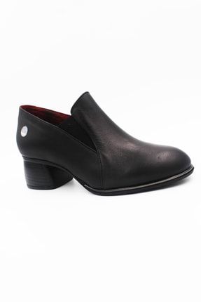Siyah Nubuk Hakiki Deri Kadın Klasik Topuklu Ayakkabı Mm3085siyahnubuk MM3085