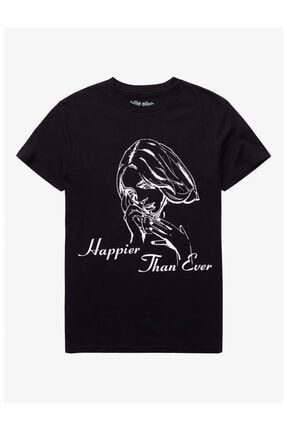 Billie Eilish Happier Than Ever Silhouette Siyah Unisex Tshirt Model 270 06415