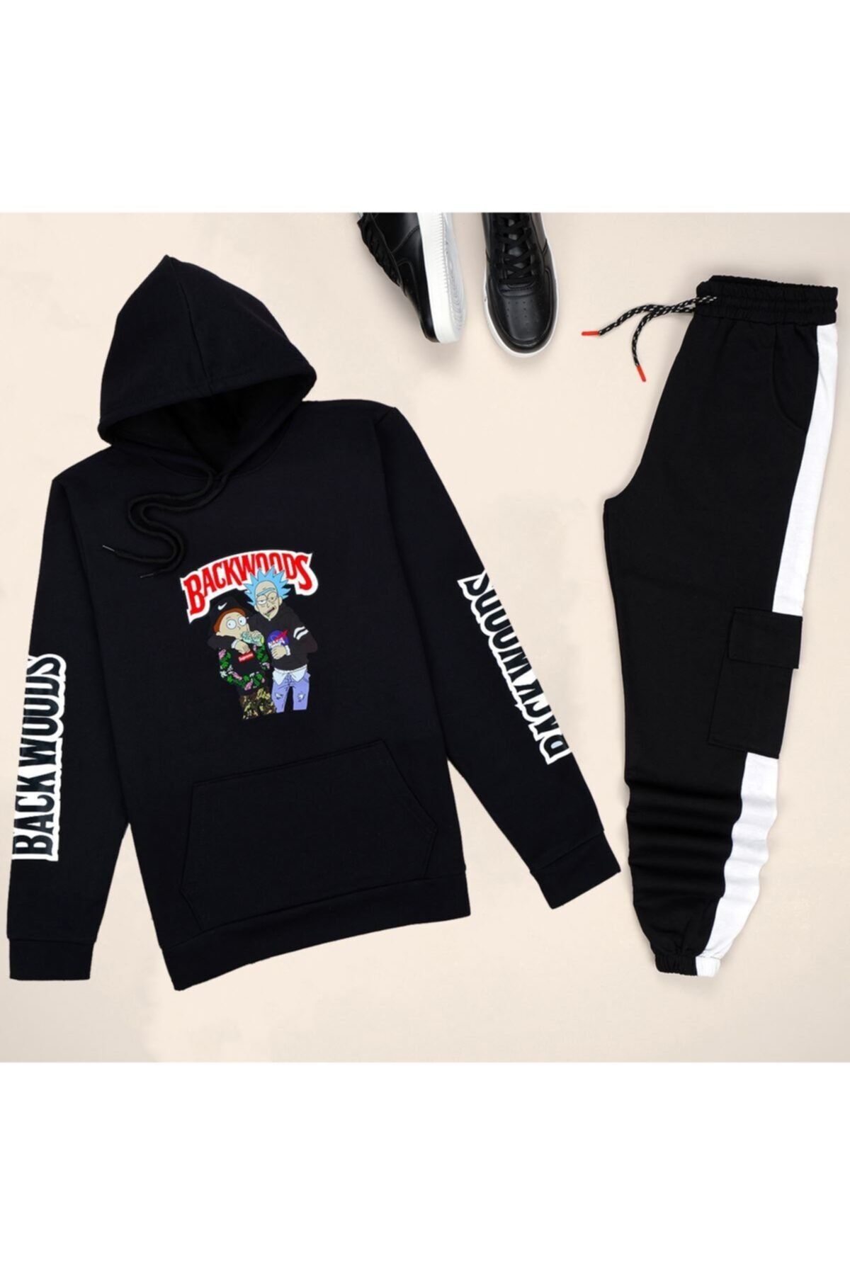 uyguntarz Black Backwoods Tracksuit Set Trendyol