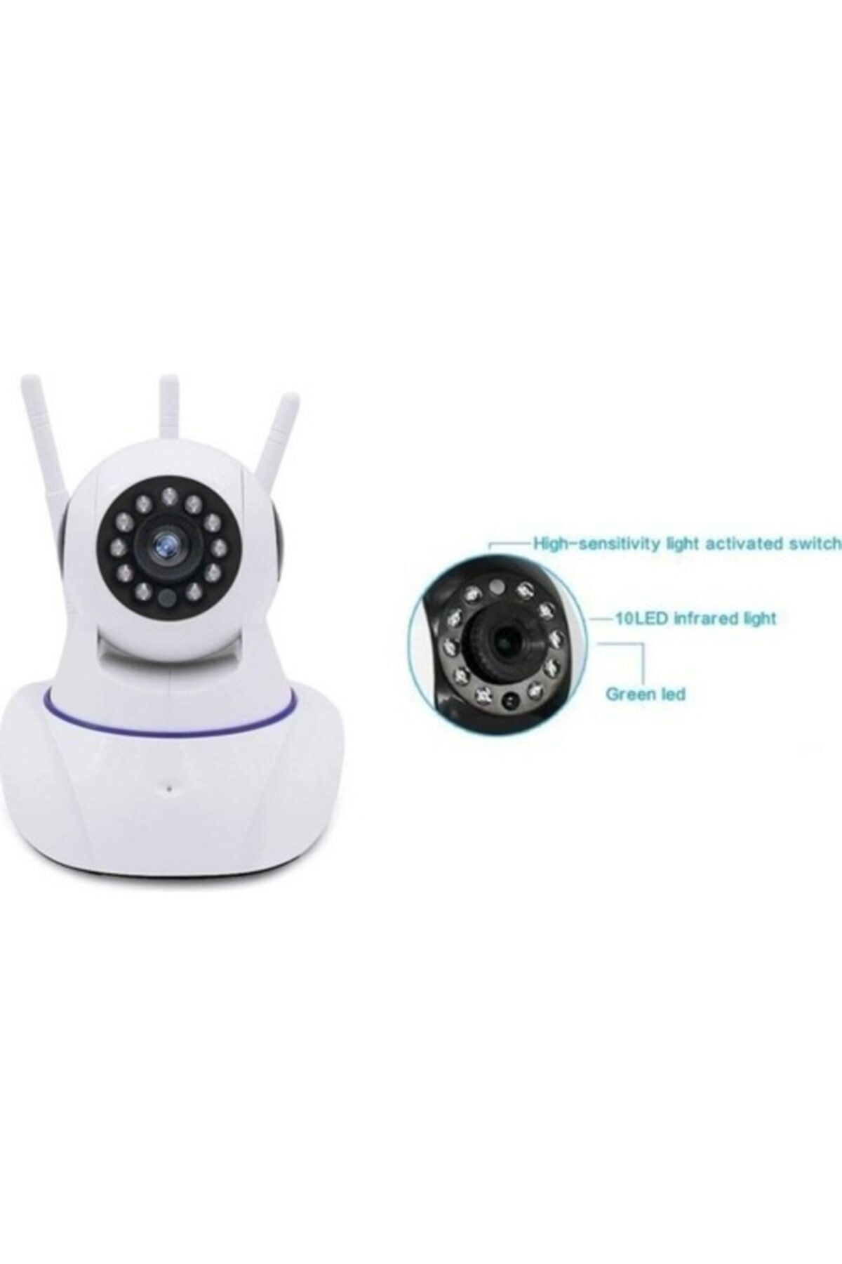 Genel Markalar Kingboss Ip-26 Hareket Sensörlü 3 Antenli Kablosuz Bebek Telsizi Ve Ip Güvenlik Kamerası fotoğrafı 3 (önizleme)