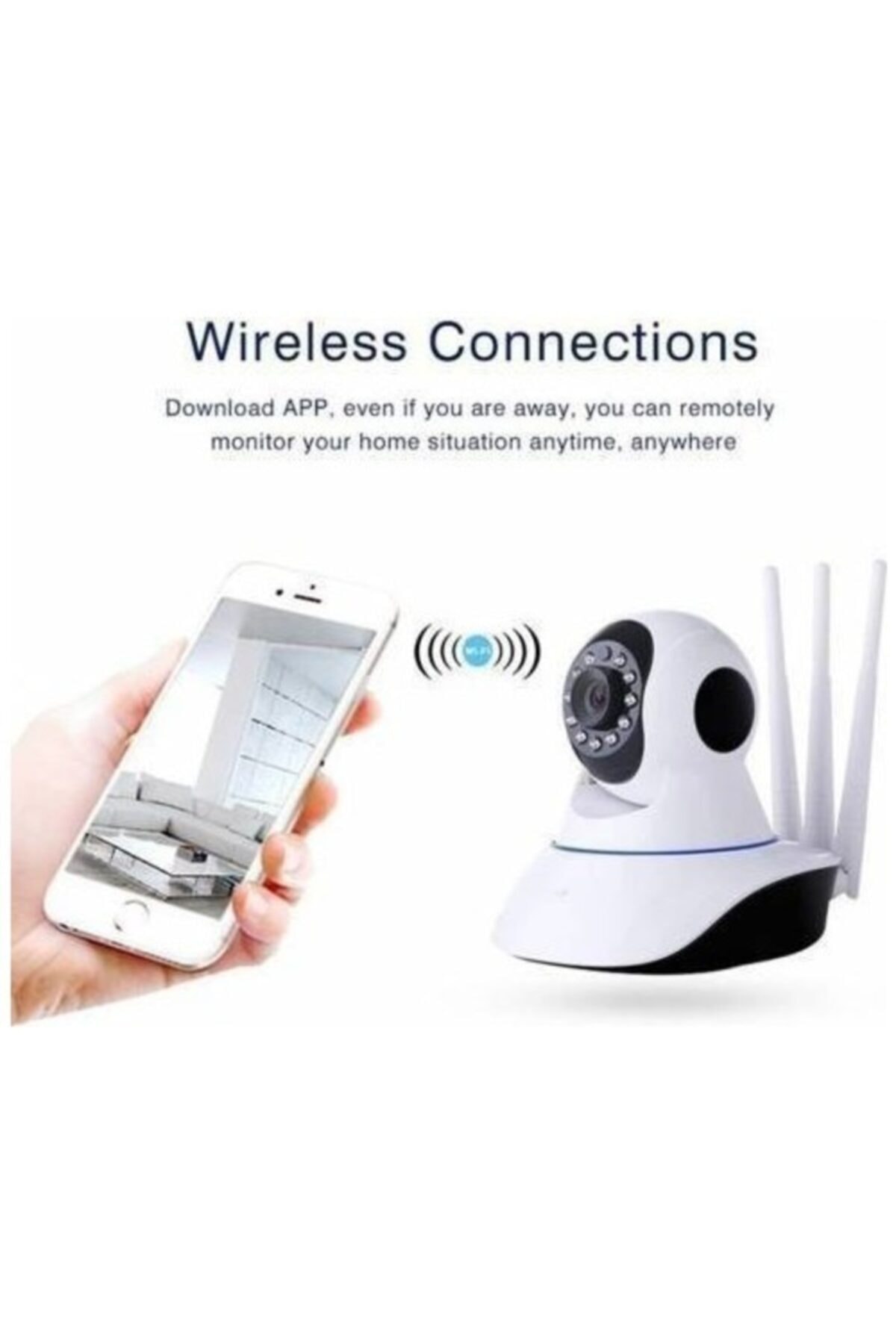 Genel Markalar Kingboss Ip-26 Hareket Sensörlü 3 Antenli Kablosuz Bebek Telsizi Ve Ip Güvenlik Kamerası fotoğrafı 4 (önizleme)