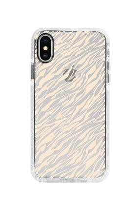 Iphone X Beyaz Impact Capraz Zebra Gold Premium Telefon Kılıfı 16220
