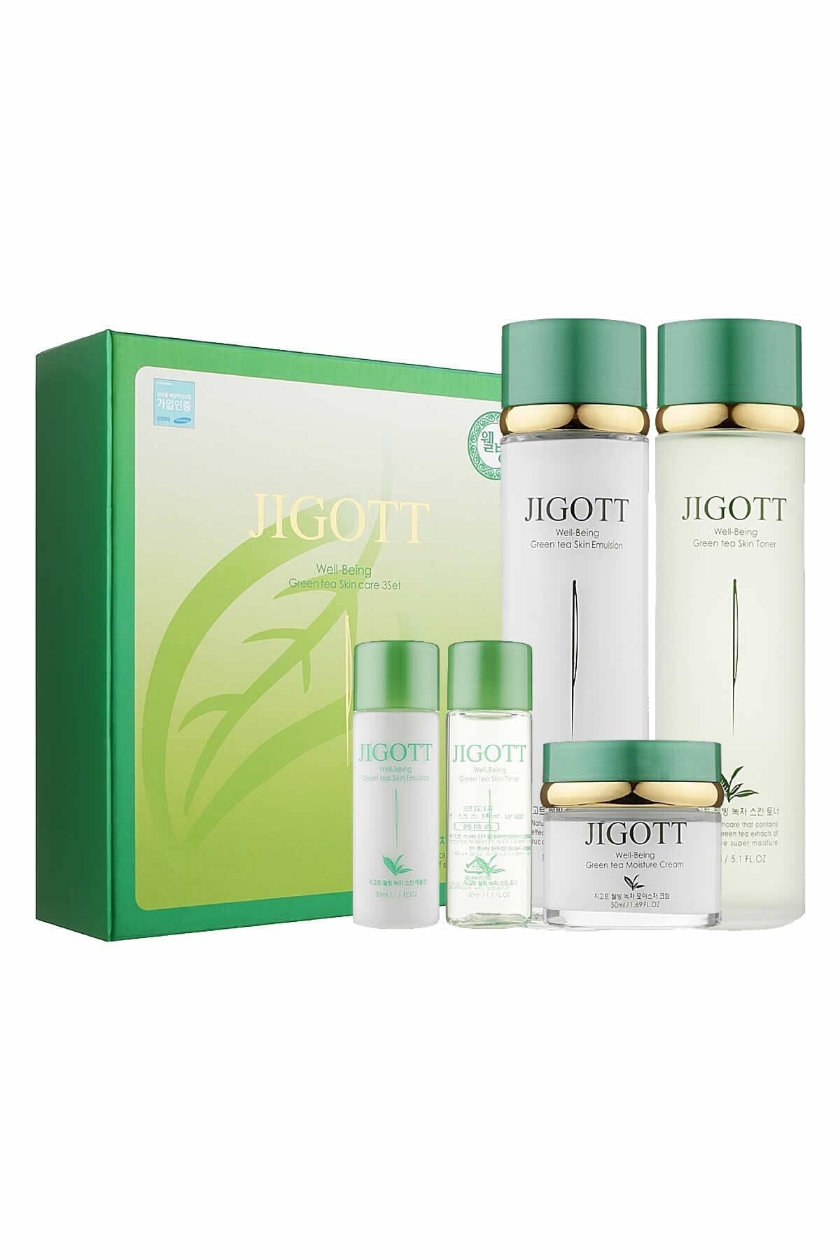 Jigott Hassas Ciltler Için Yeşil Çay Özlü Cilt Bakım Seti Wellbeing