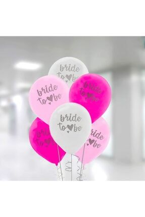 Bride To Be Balon Süslemesi 10 Adet Karışık Renkli Pembe Balon Ve Beyaz Balon 1317PRT0001