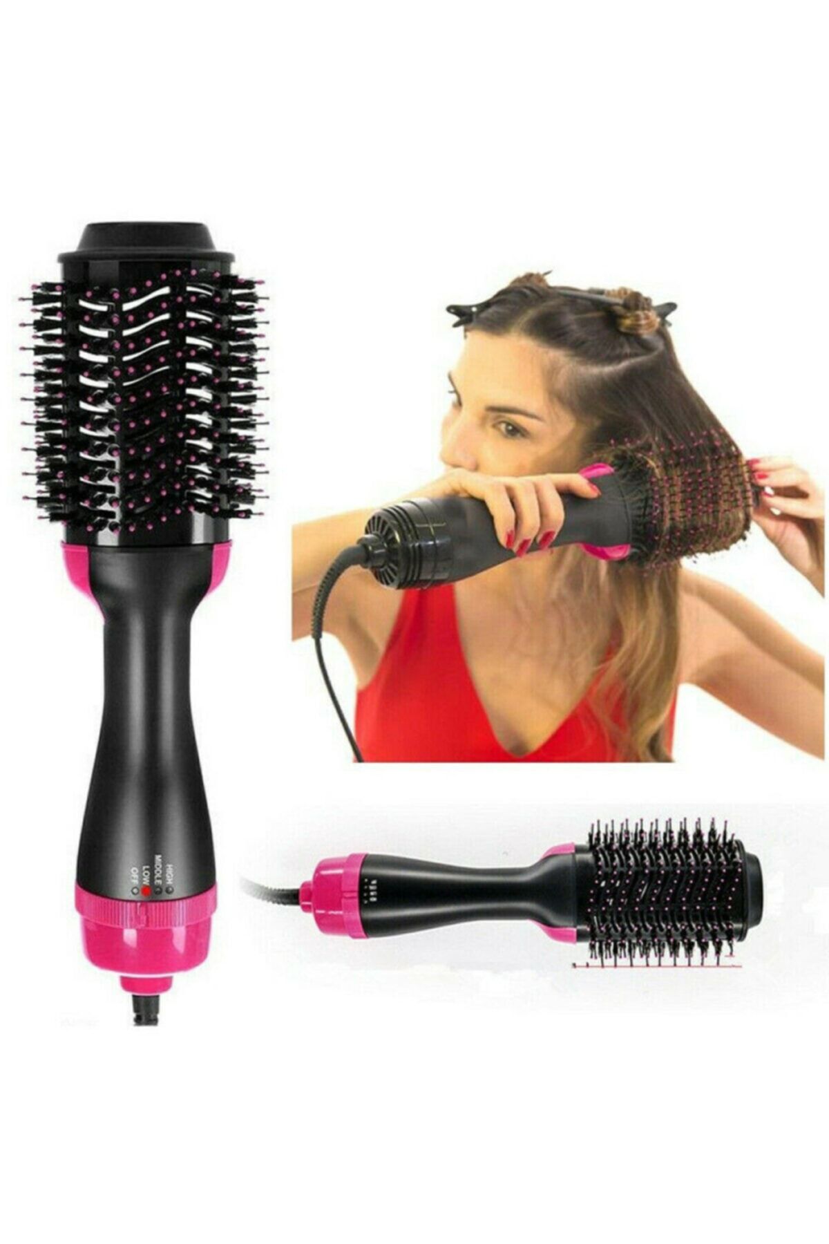 Dearling Hair Dryer Hot Air Brush Styling And Volume Hair Straightener Curler Comb Roller