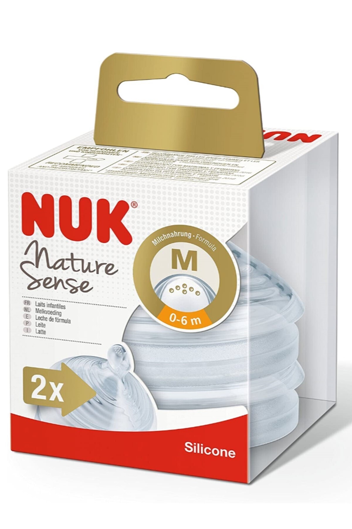 Nuk Nature Sense Biberon Emziği Silikon 0-6 Ay Orta Akışlı 2'li Paket