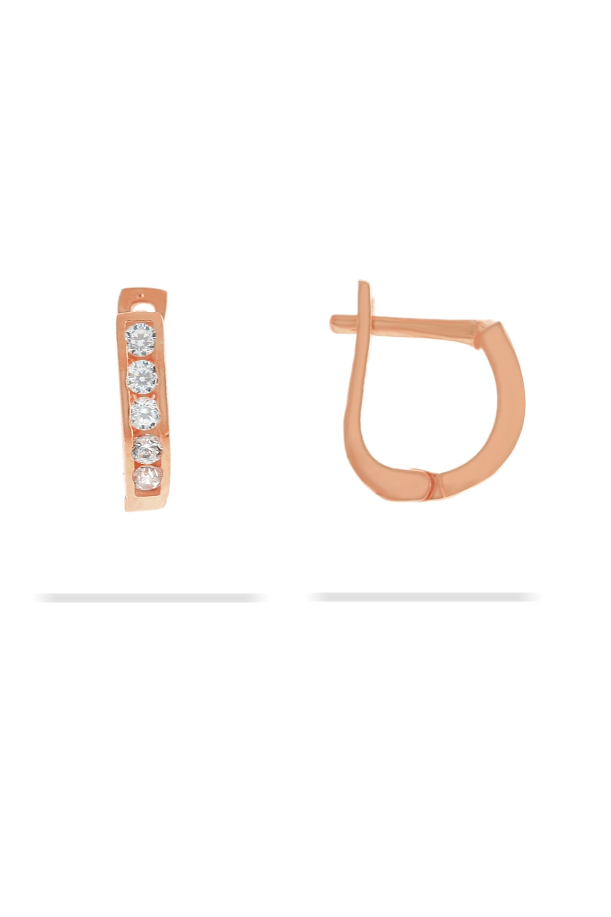 Artuklu Telkari 925 Ayar Gümüş Rose Kaplama Nano Zirkon Taşlı Kadın Küpe