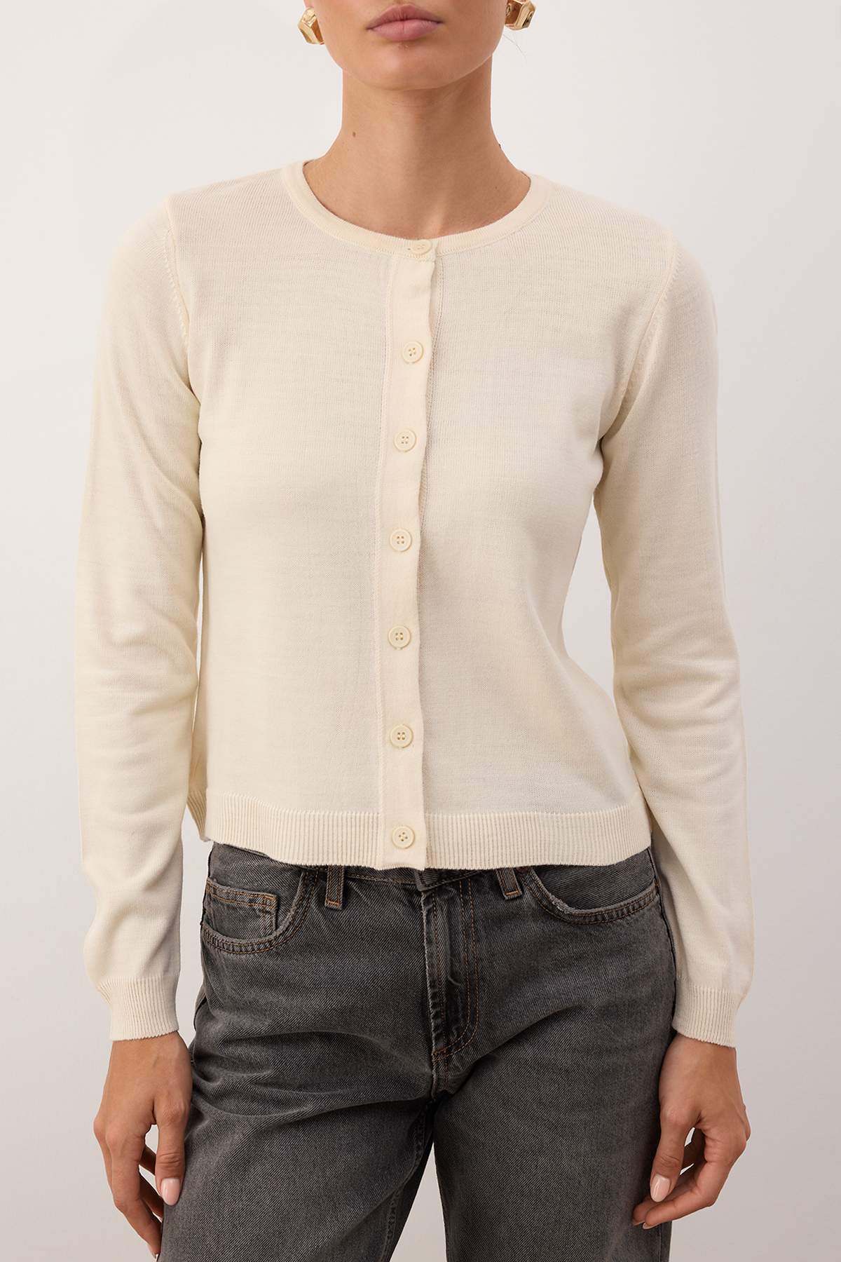 Trendyolmilla  Kahverengi-Taş İkili Paket Bisiklet Yaka Triko Hırka TWOAW25HI00344 - Görsel 6