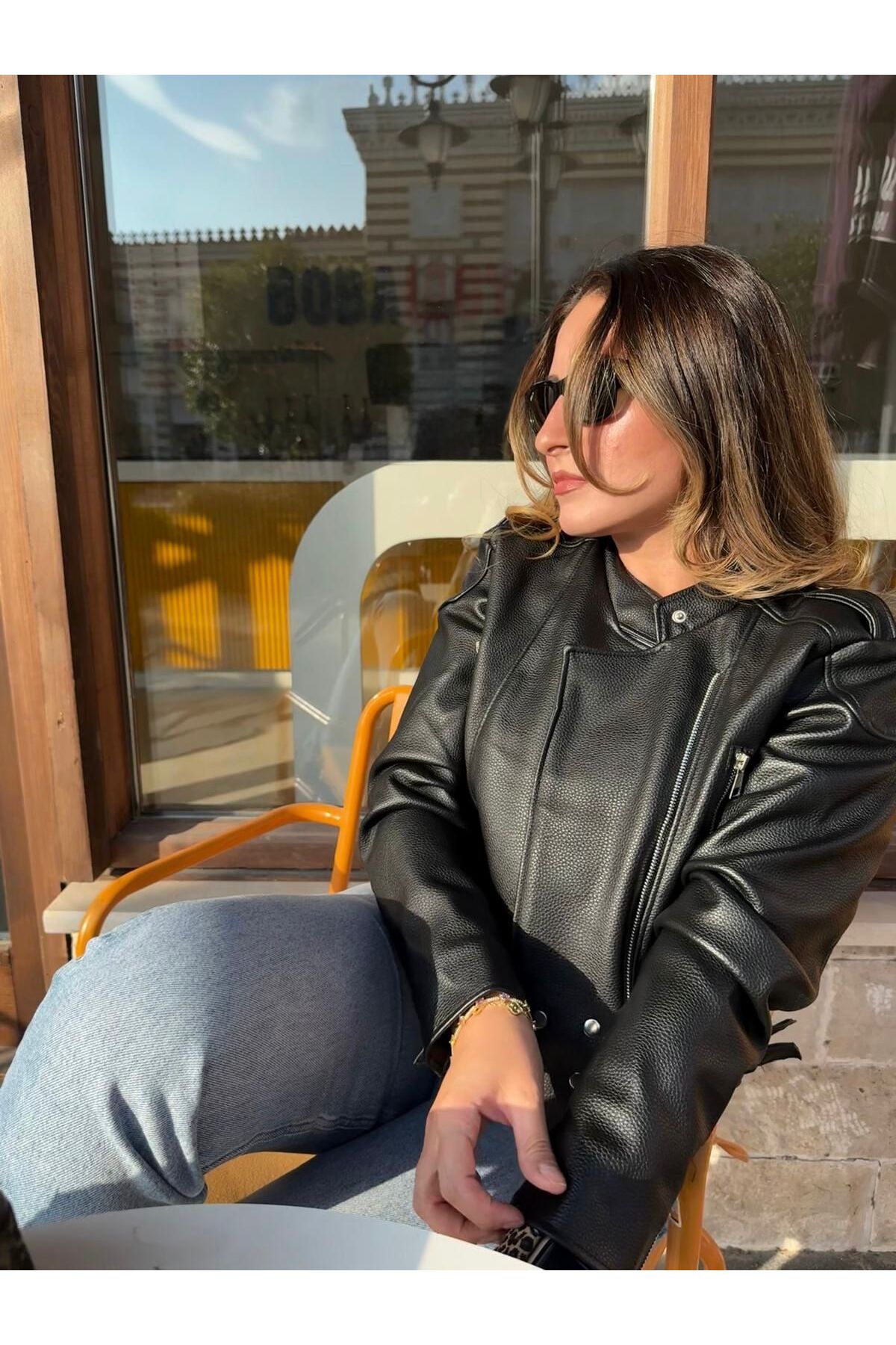 derrymore  Yeni Sezon Crop Deri Ceket - Görsel 4
