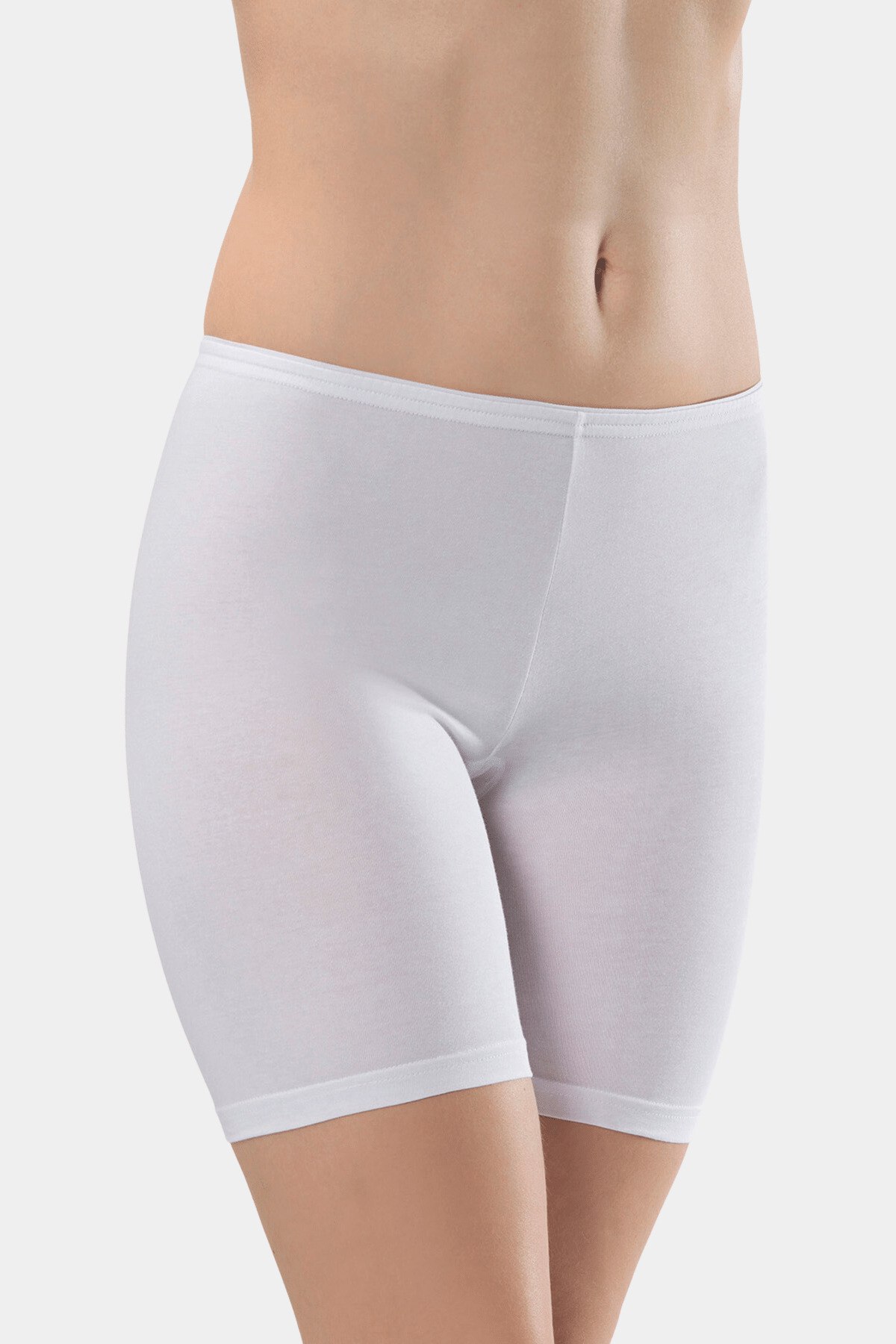 980 Women's Long Lycra Shorts in Two Pieces -WHITE