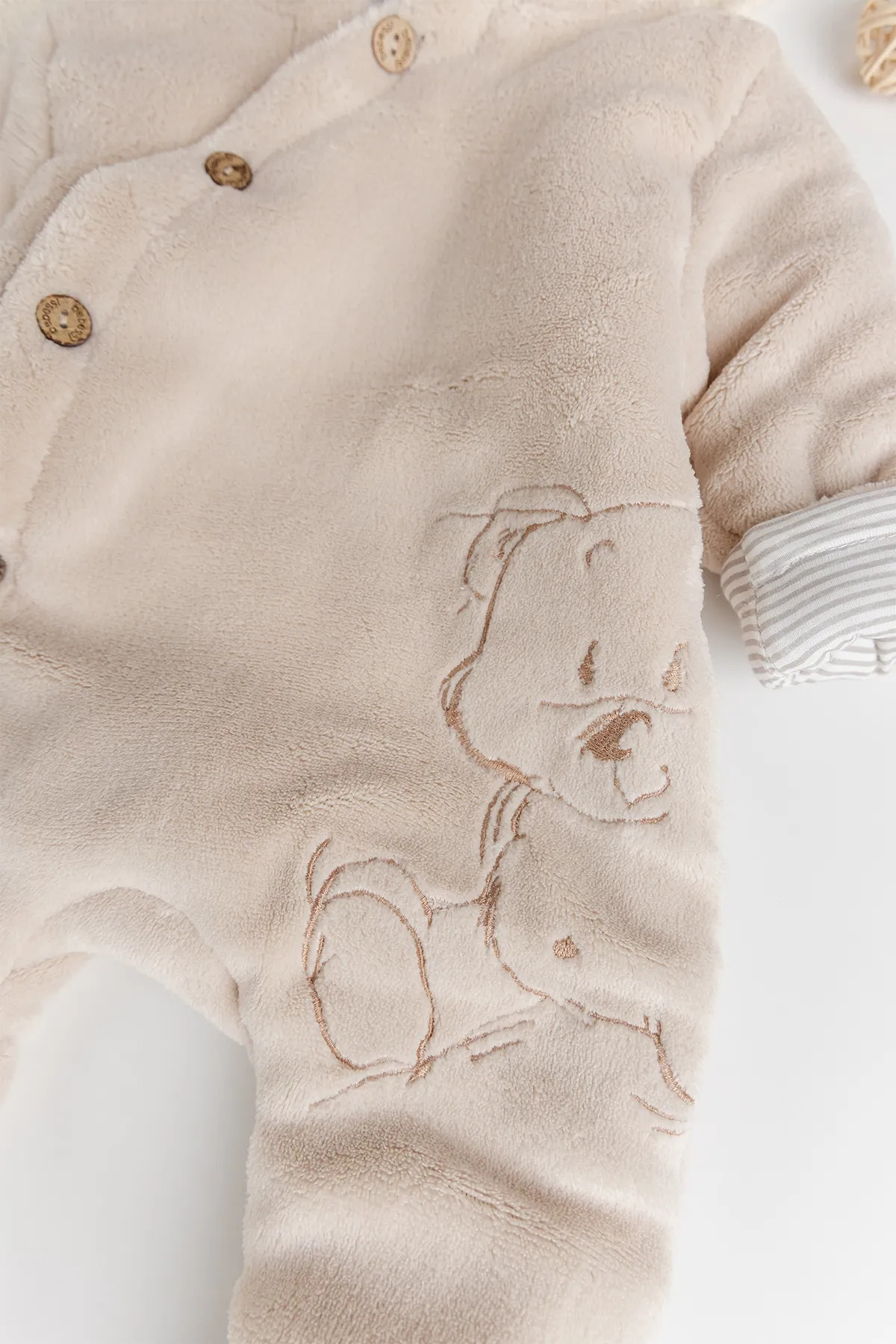 Babymod Ayıcık Figürlü Welsoft Peluş Astronot Kışlık Kız Erkek Bebek Tulum fotoğrafı 4 (önizleme)