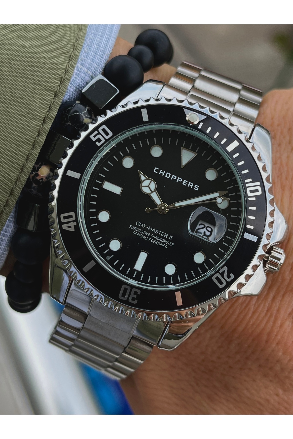 ساعت مچی ورزشی مردانه با بند پارچهای، هدیه. بند مچی در تصویر نشان داده نشده است.